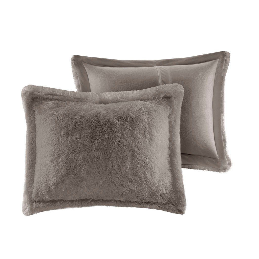 Malea - King Shaggy Duvet Cover Set - Gray