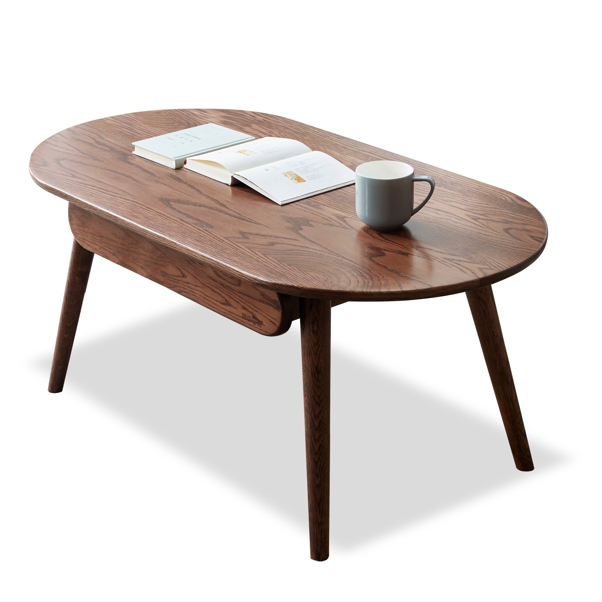 Capsule centre table Low table Table with drawers 100% solid wood Top board Desk Coffee table W 120 x D 52 x H 46 cm Study table Work from home Easy to assemble Natural wood Natural writing desk