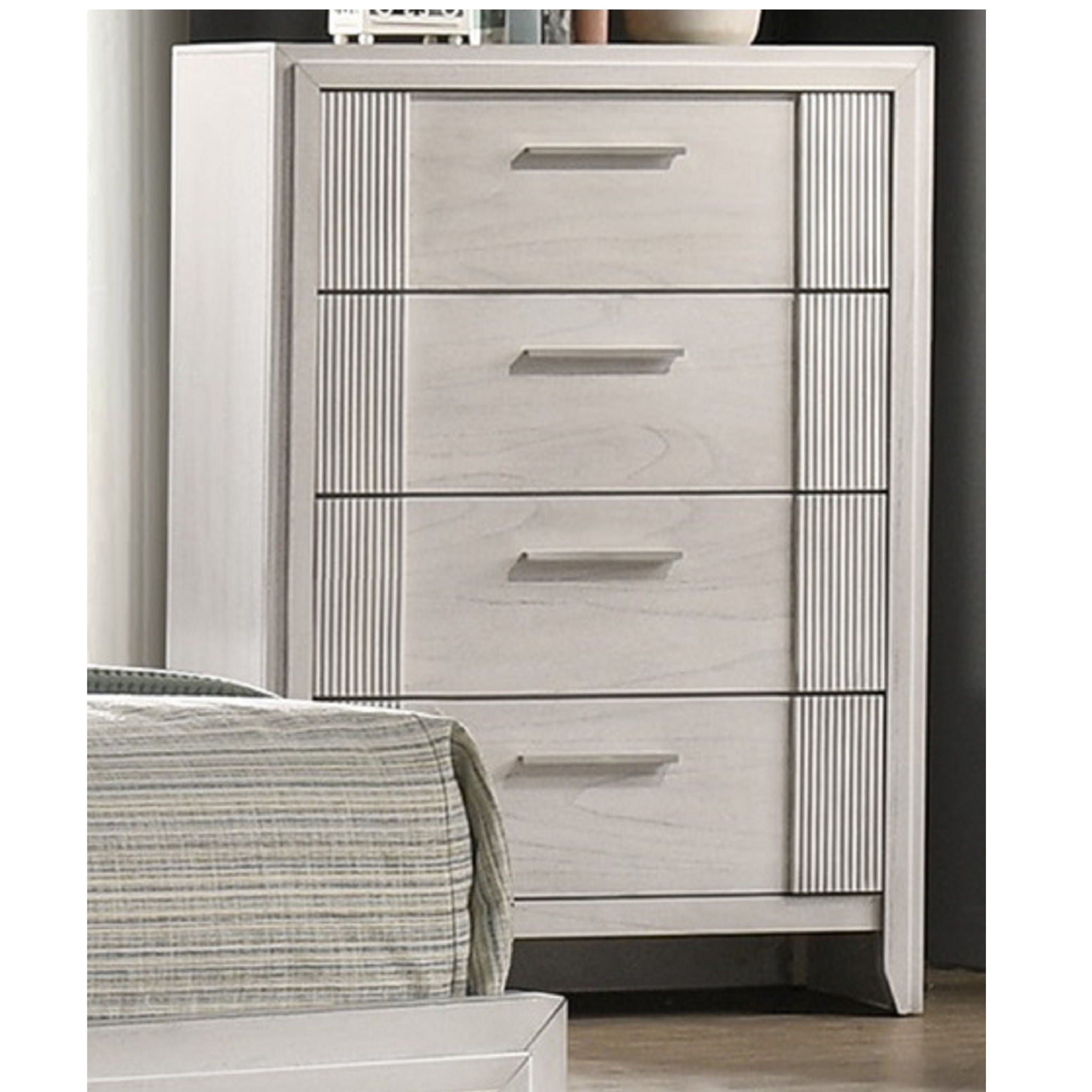 4 Drawer Tall Storage Chest Furniture - White