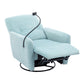 270 Degree Swivel Electric Recliner Home Theater Seating Single Reclining Sofa Rocking Motion Recliner with a Phone Holder for Living Room, Blue