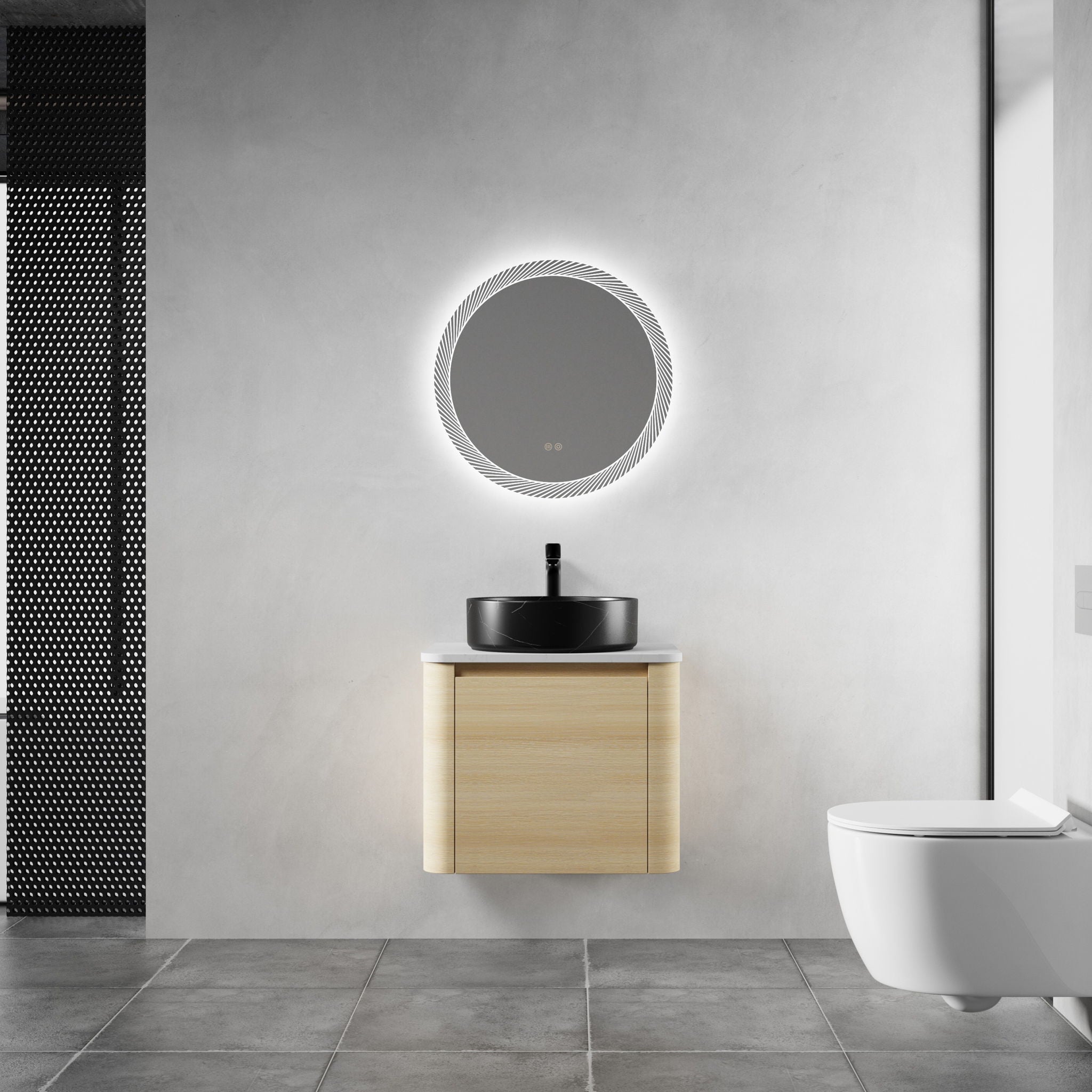 Mounted Bathroom Vanity & Art Sink & 2 Soft Close Doors