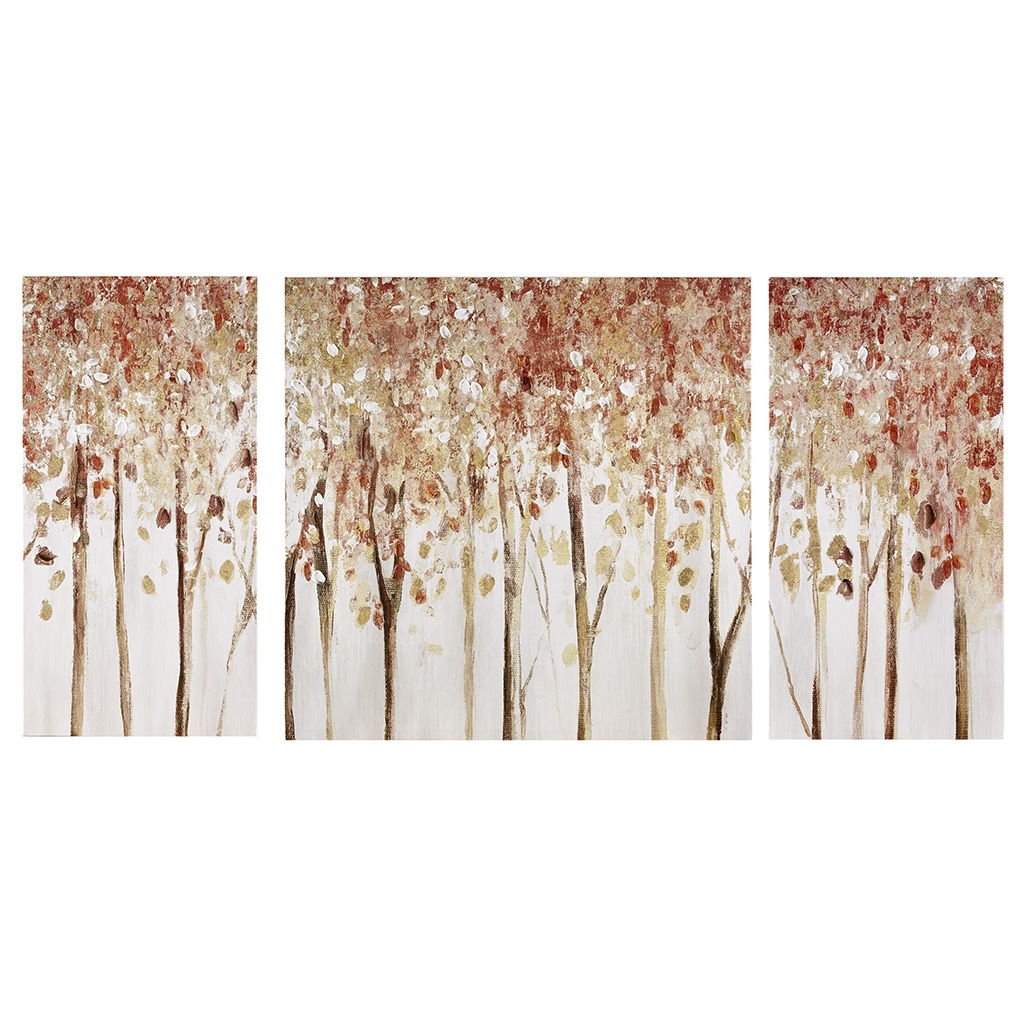Autumn Forest - Canvas Art Palette Knife Embellishment (Set of 3) - Red