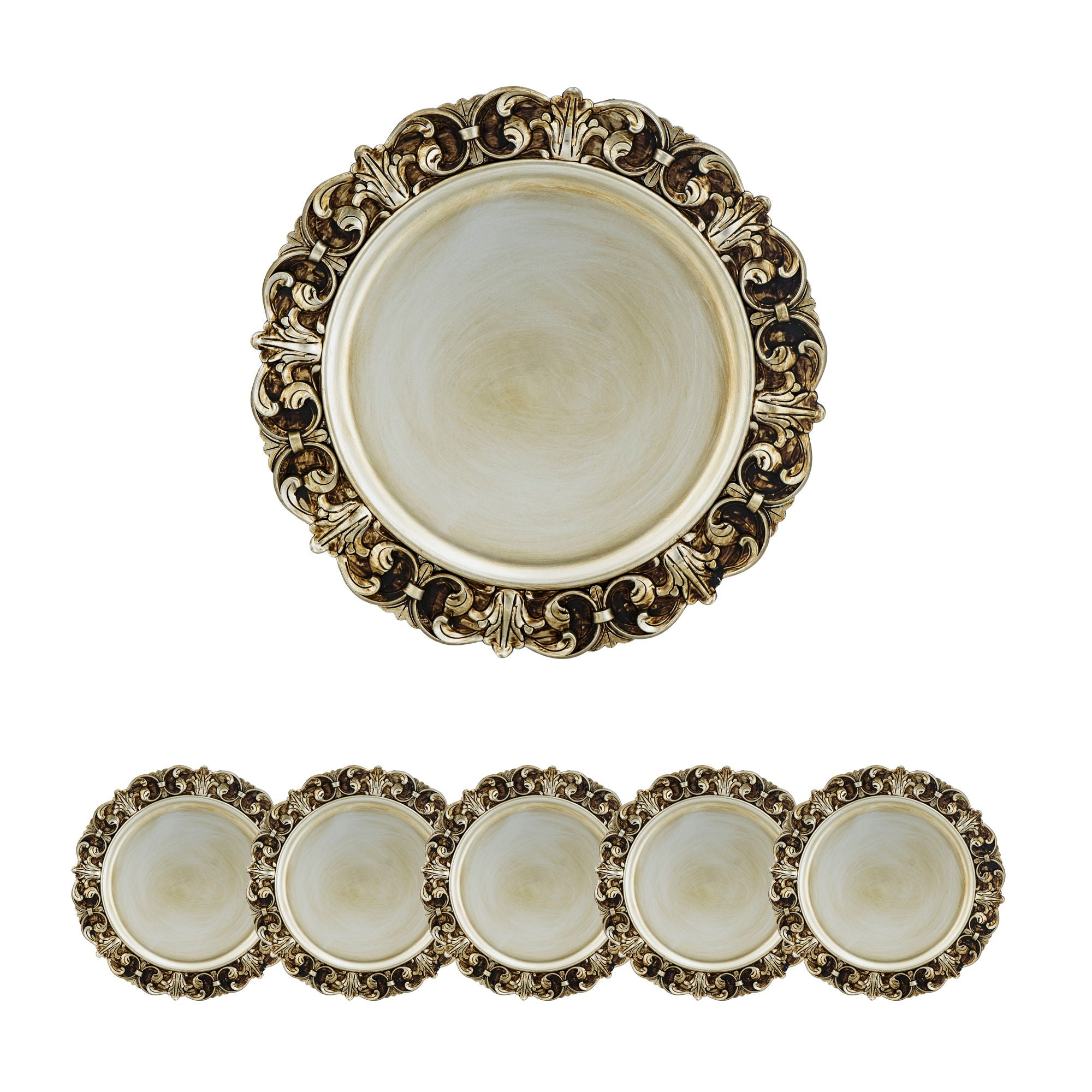 Plastic Charger Plate (Set of 6) - Gold