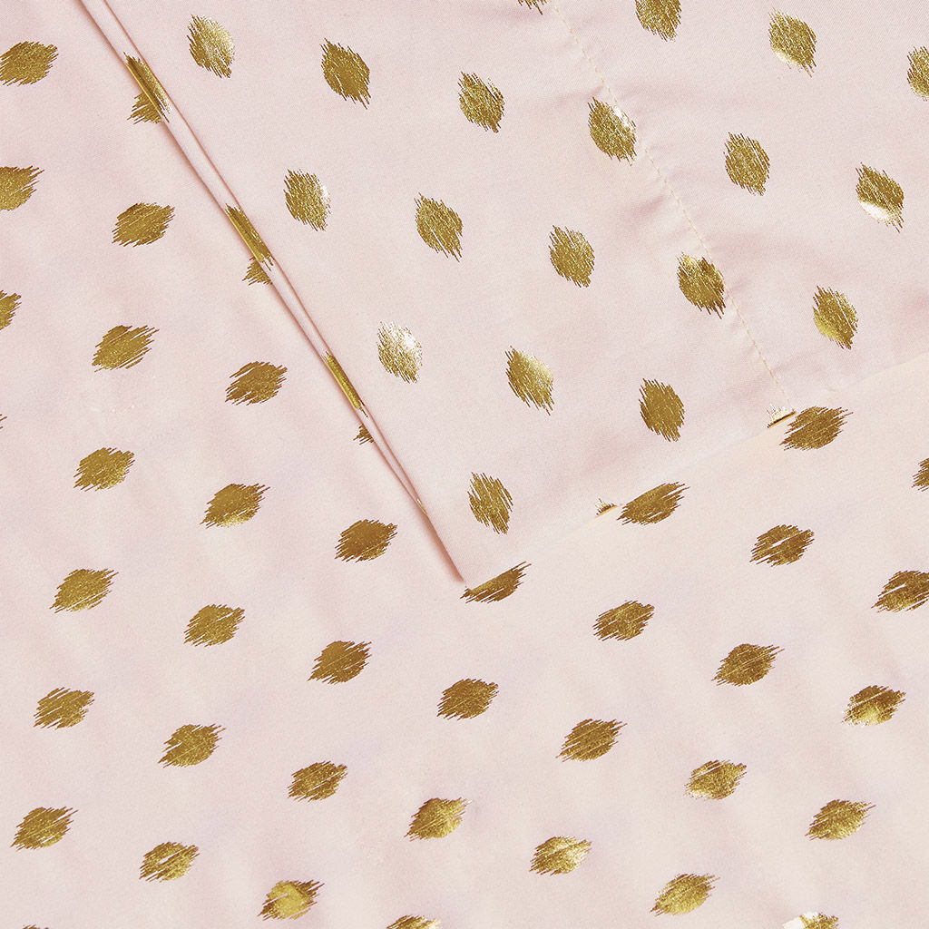 Metallic Dot - Full Printed Sheet Set - Blush / Gold