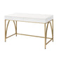 ACME Lightmane Vanity Desk  in White High Gloss & Gold Finish AC00900