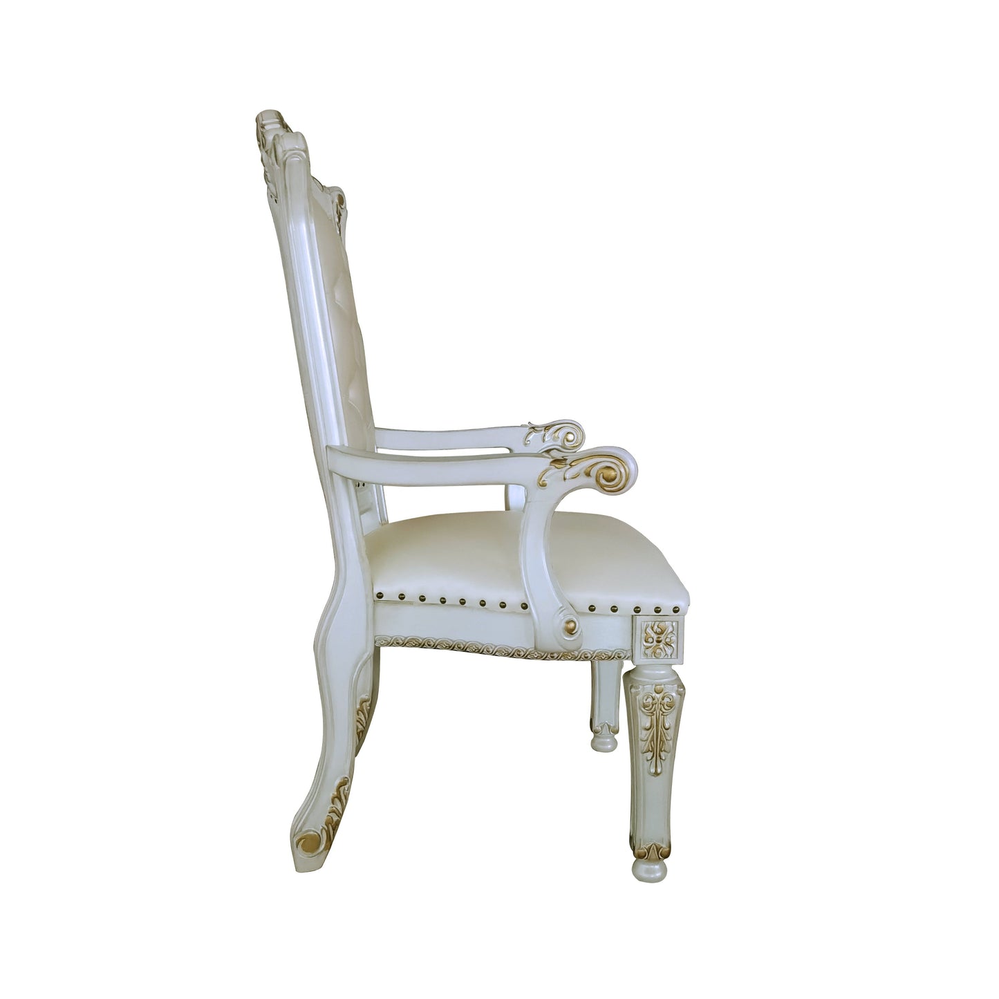 ACME Vendome Executive Office Chair (Arm) in PU & Antique Pearl Finish OF01518