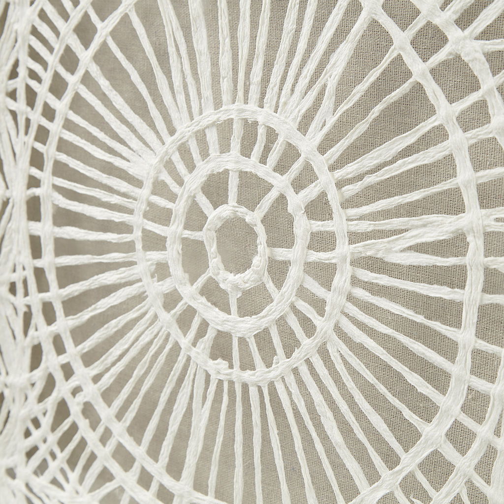 Henna - Framed Medallion Rice Paper Shadow Box Wall Decor - Off-White