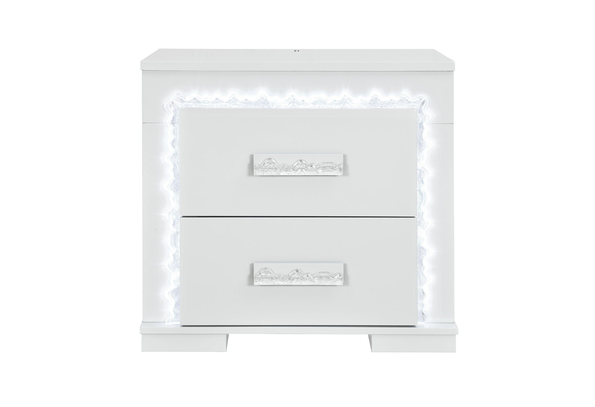 Naomi - Nightstand With LED - Silver
