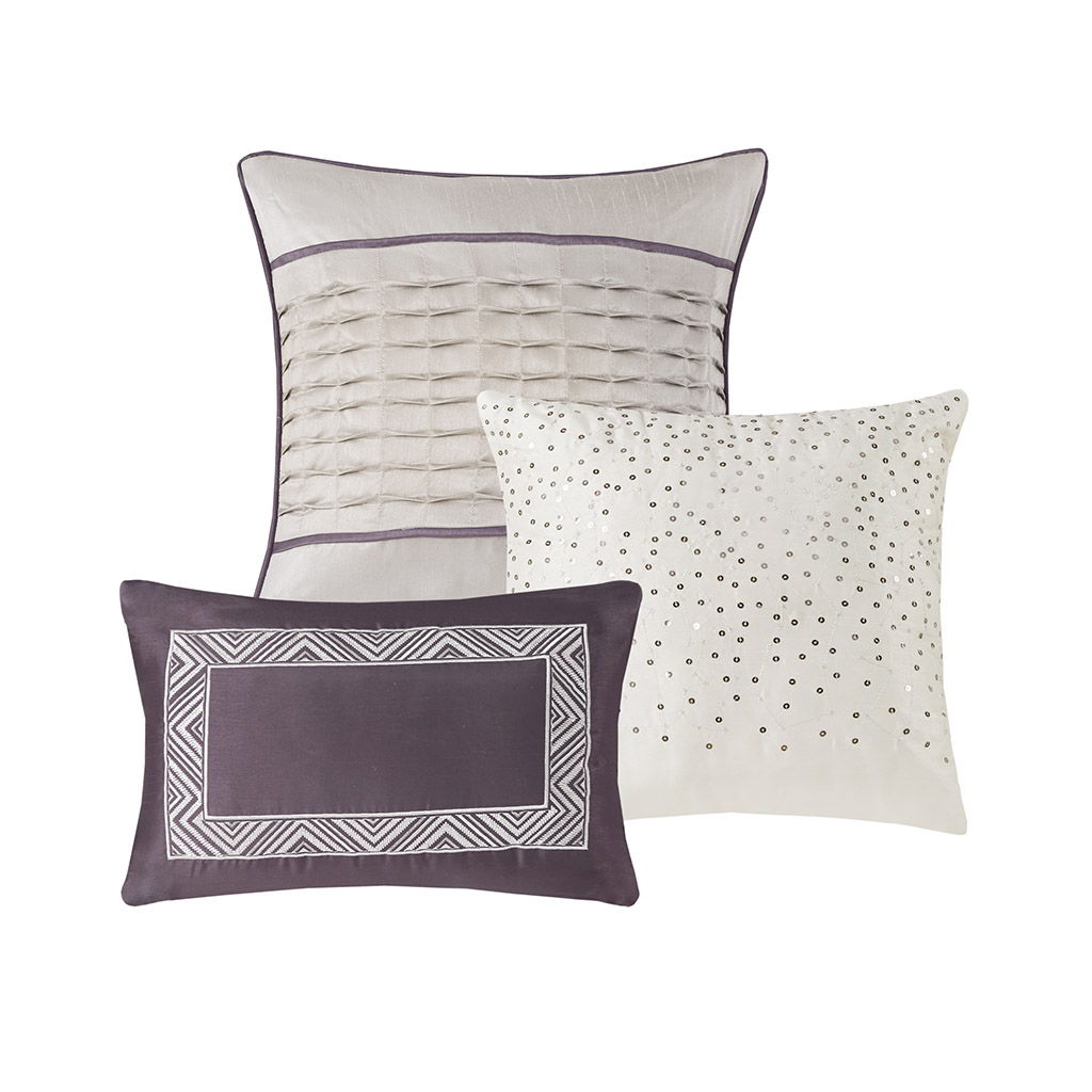 Rhapsody - California King 7 Piece Comforter Set - Purple