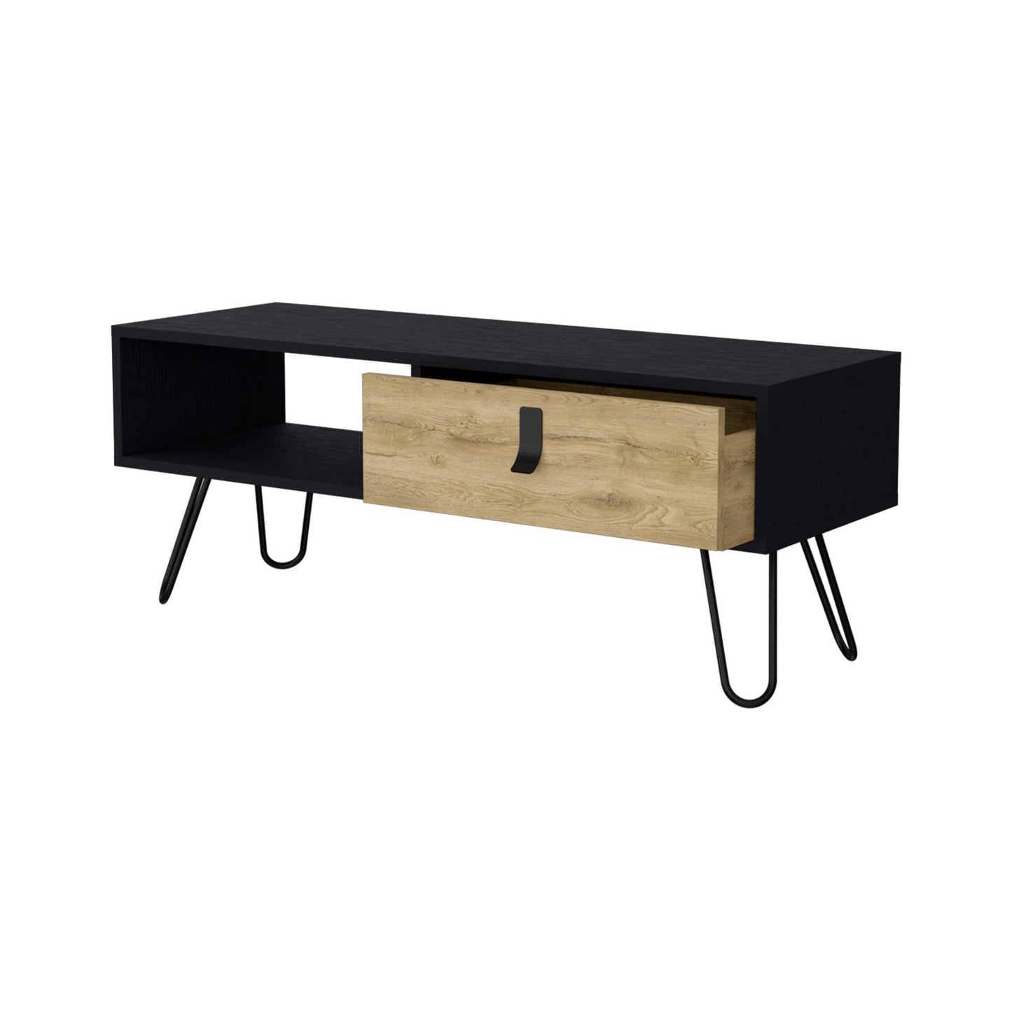 Chase Black and Macadamia Hairpin Legs Coffee Table