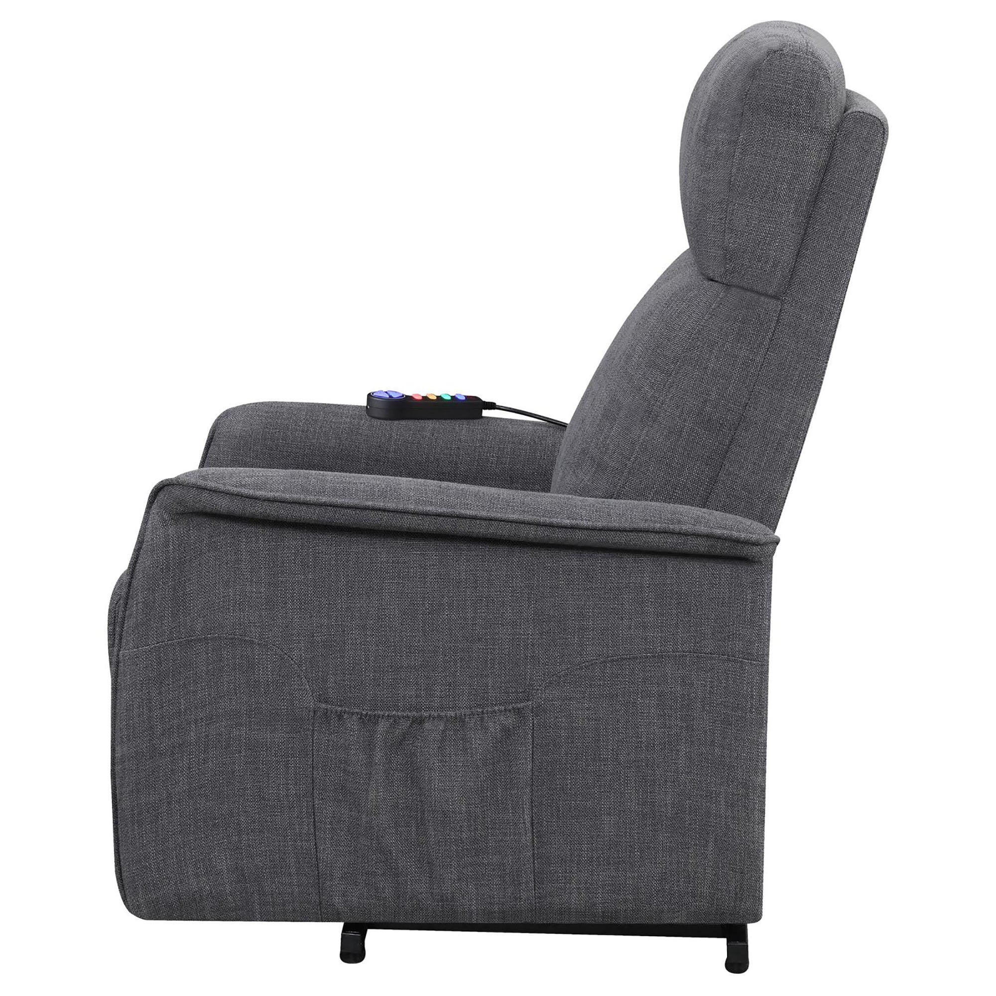 Charcoal Power Lift Recliner with Massage Function