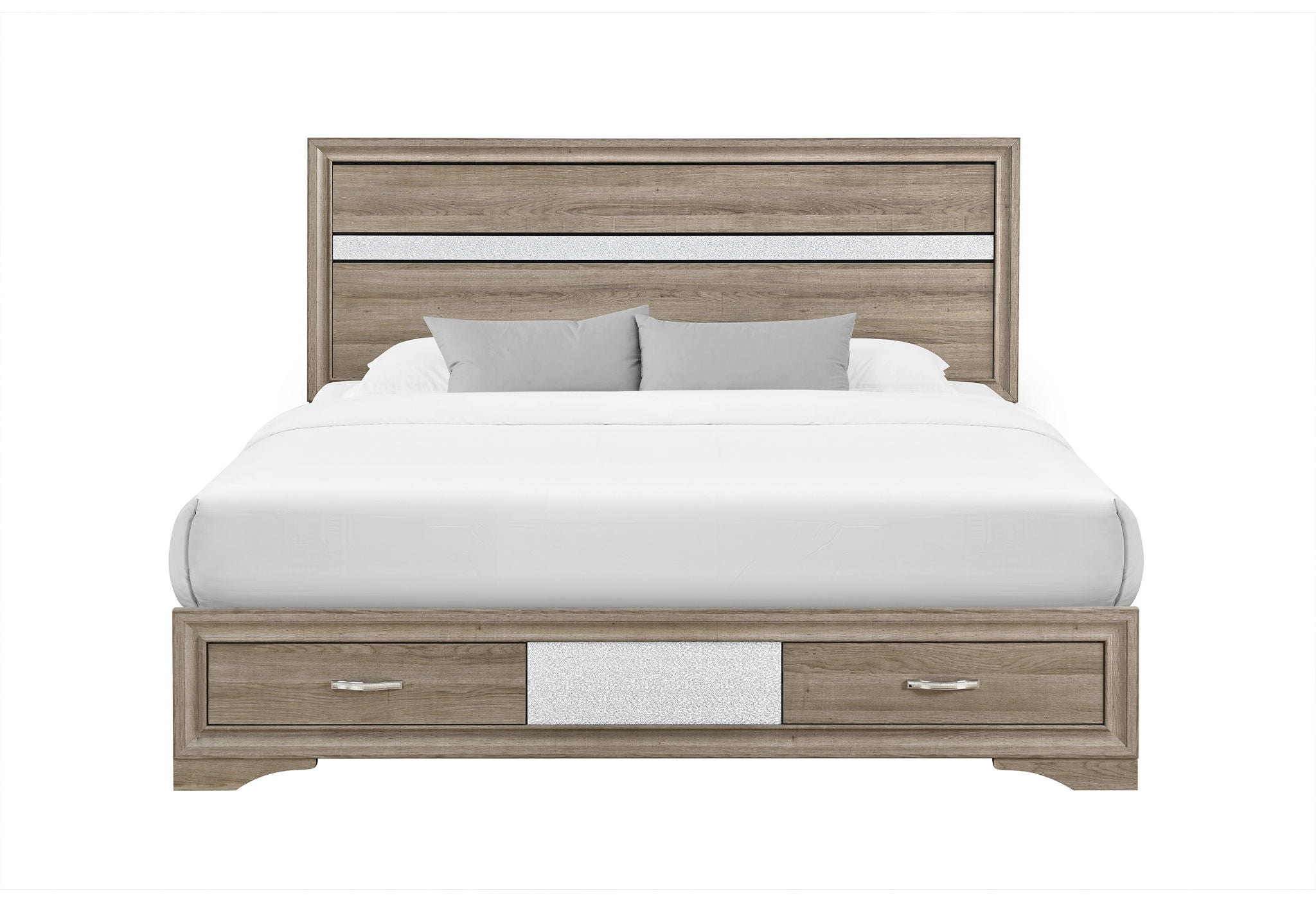 Seville - King Bed Footboard Drawers - Natural