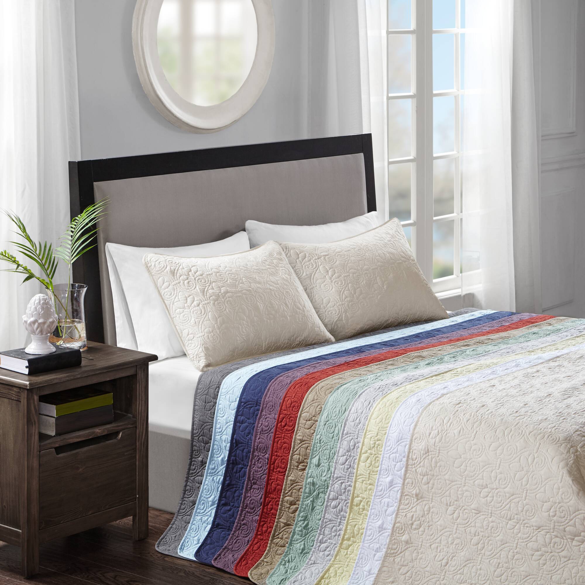 Quebec - Queen Reversible Bedspread Set - Blue