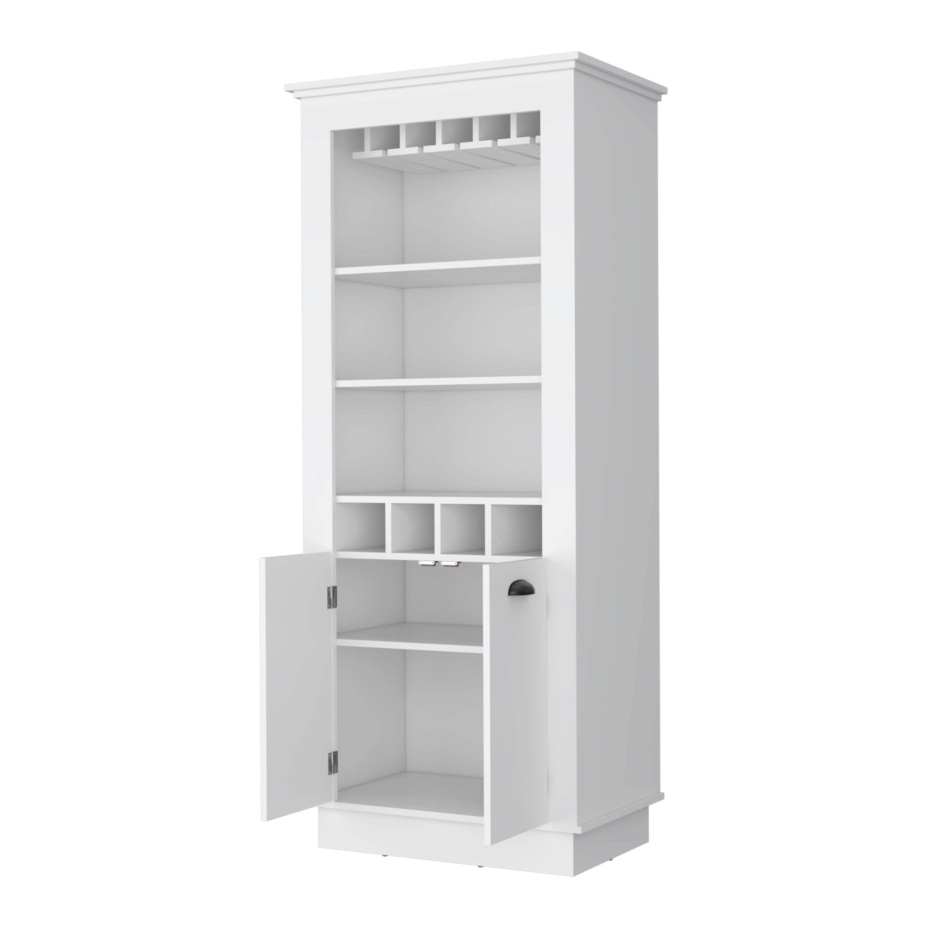 Tyler White 4-Built In Wine Rack Bar Cabinet