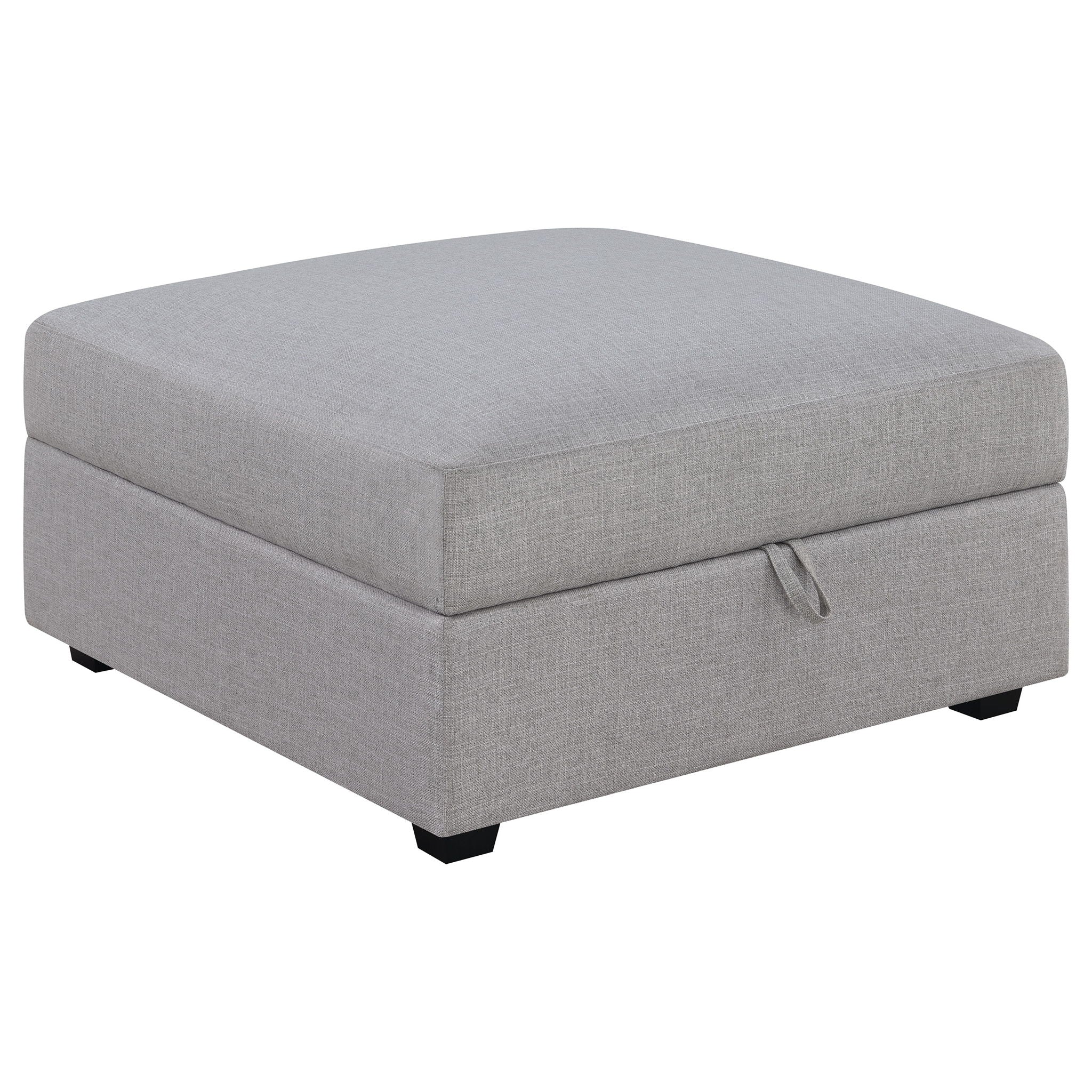 Austin - Square Upholstered Ottoman - Gray