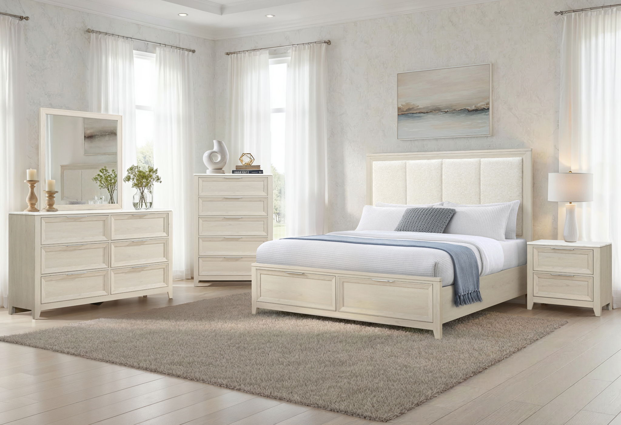 Mariah - Full Bed Footboard And Slats - Beige