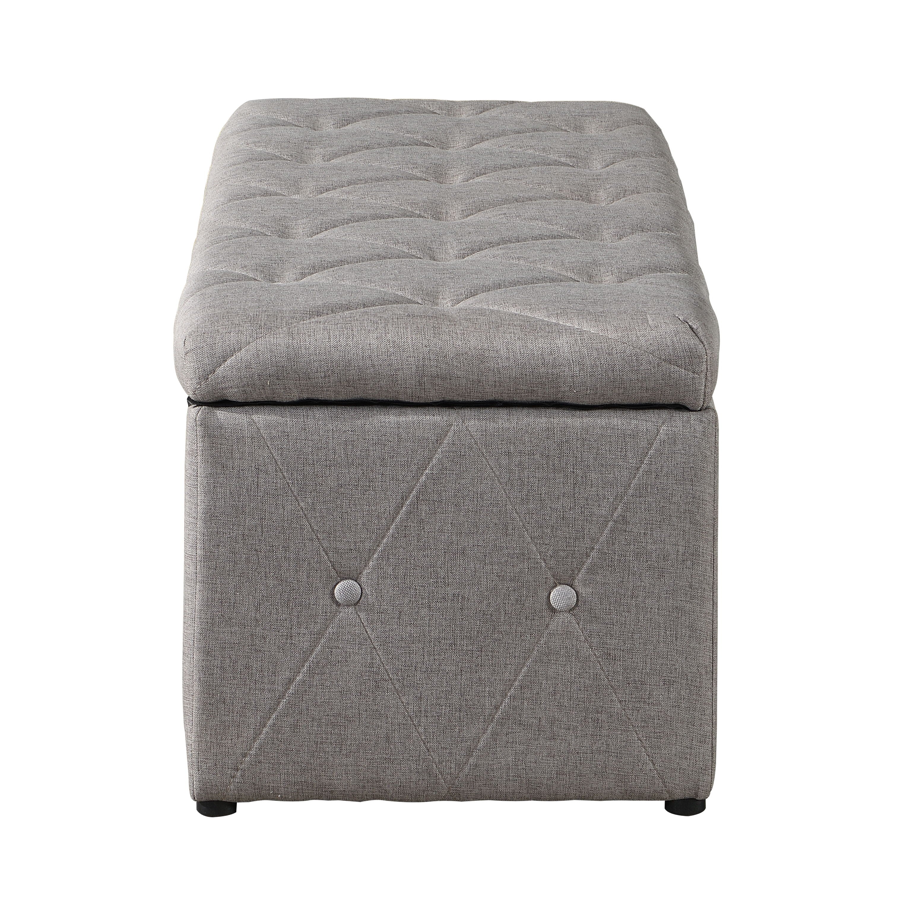 3 Piece Rectangular Storage Ottoman Short Velvet With 2 Set Ottomans