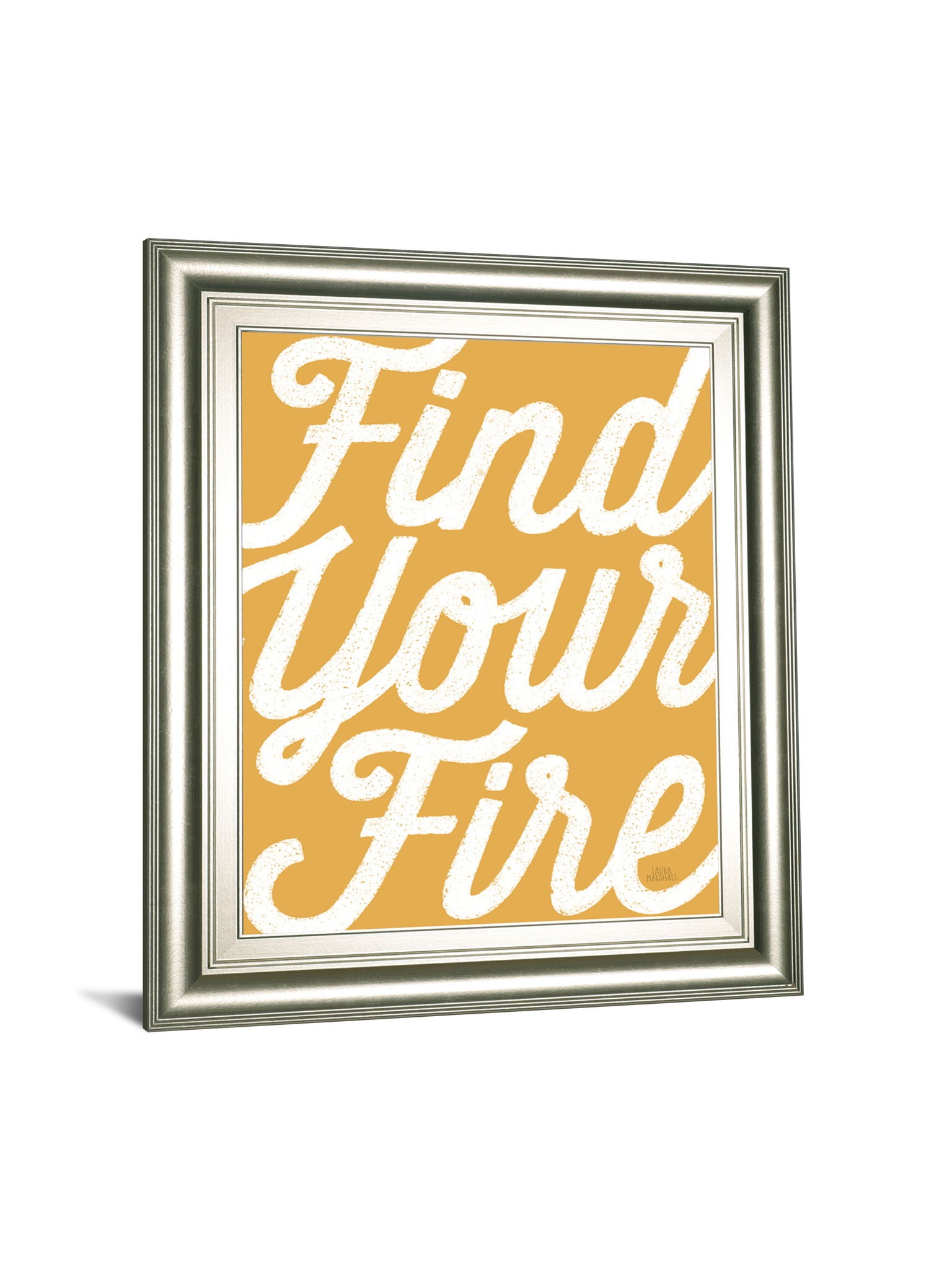 Positivity VI By Laura Marshall - Framed Print Wall Art - Orange