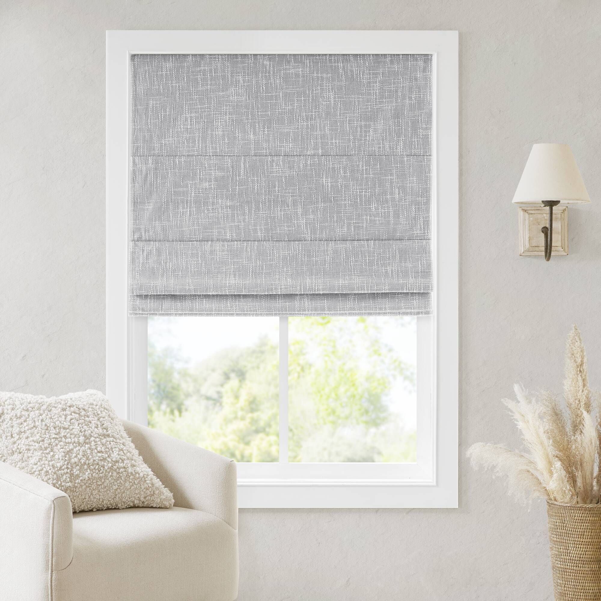 Quincy - 29x64" Total Blackout Cordless Roman Shade - Light Gray
