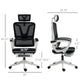 High Back Home Office Chair, Fabric Computer Desk Chair with Adjustable Headrest, Lumbar Support, Armrest, Foot Rest, Reclining Back, Black