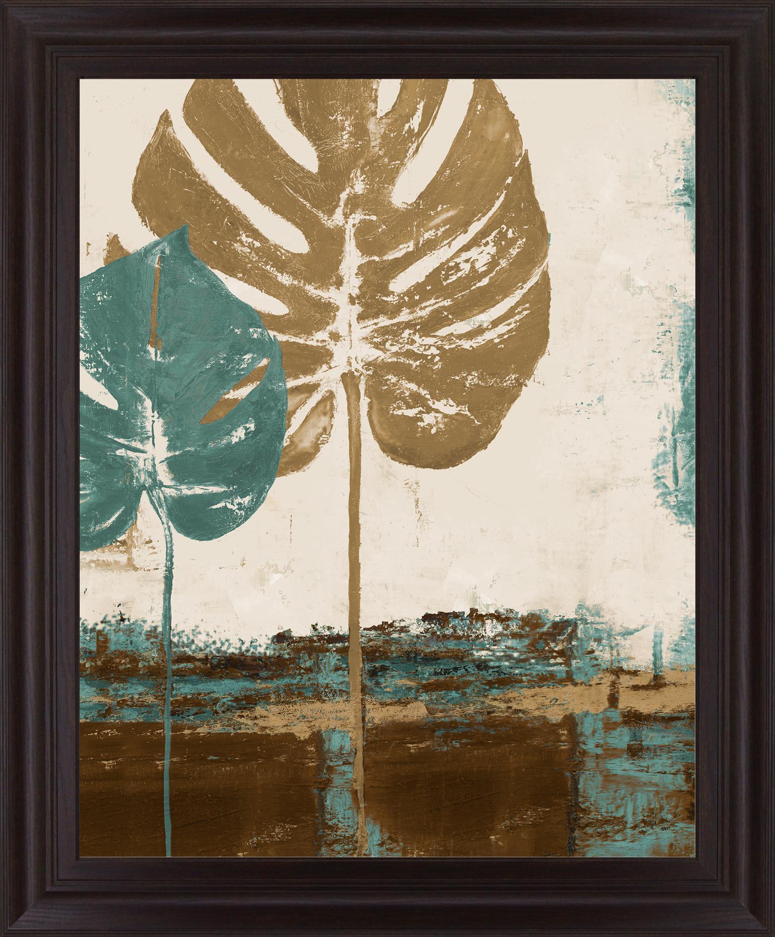 Earthy Monstera Dream - 28" x 34" Framed Wall Art - Beige