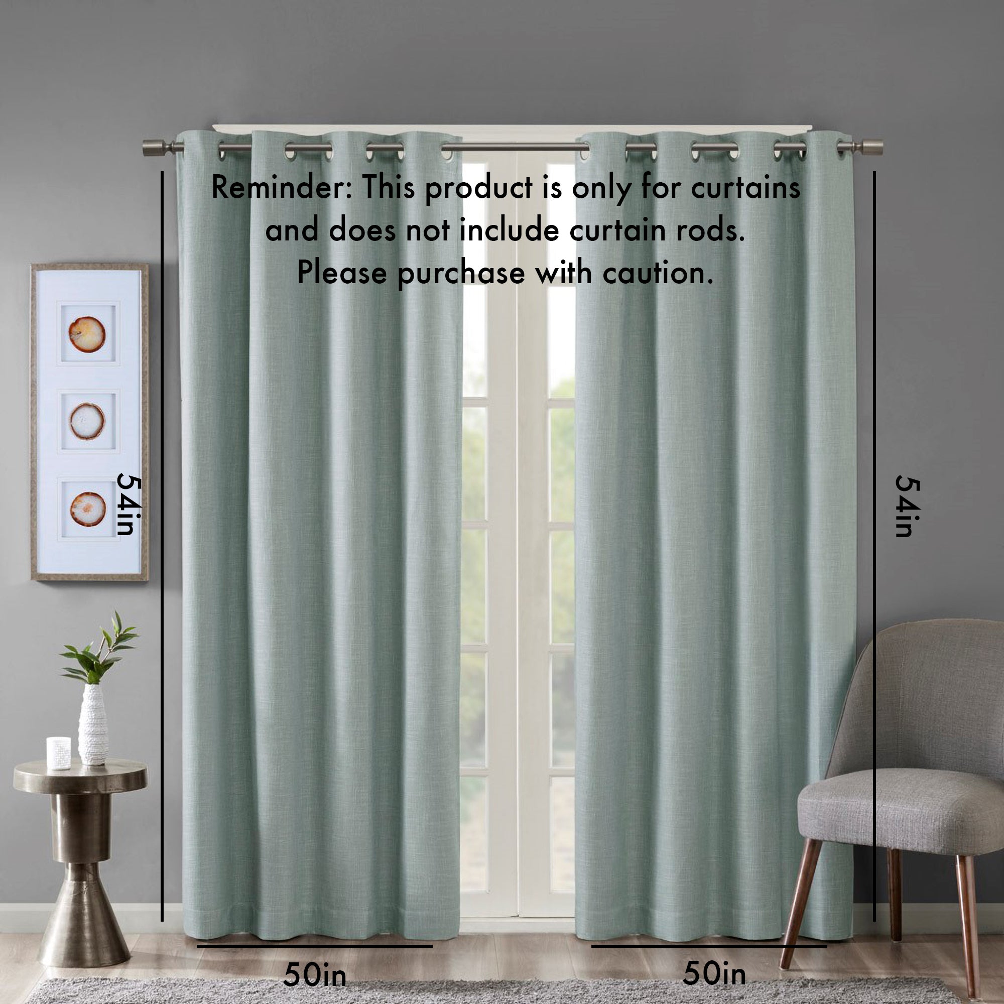 Printed Heathered Blackout Grommet Top Curtain Panel