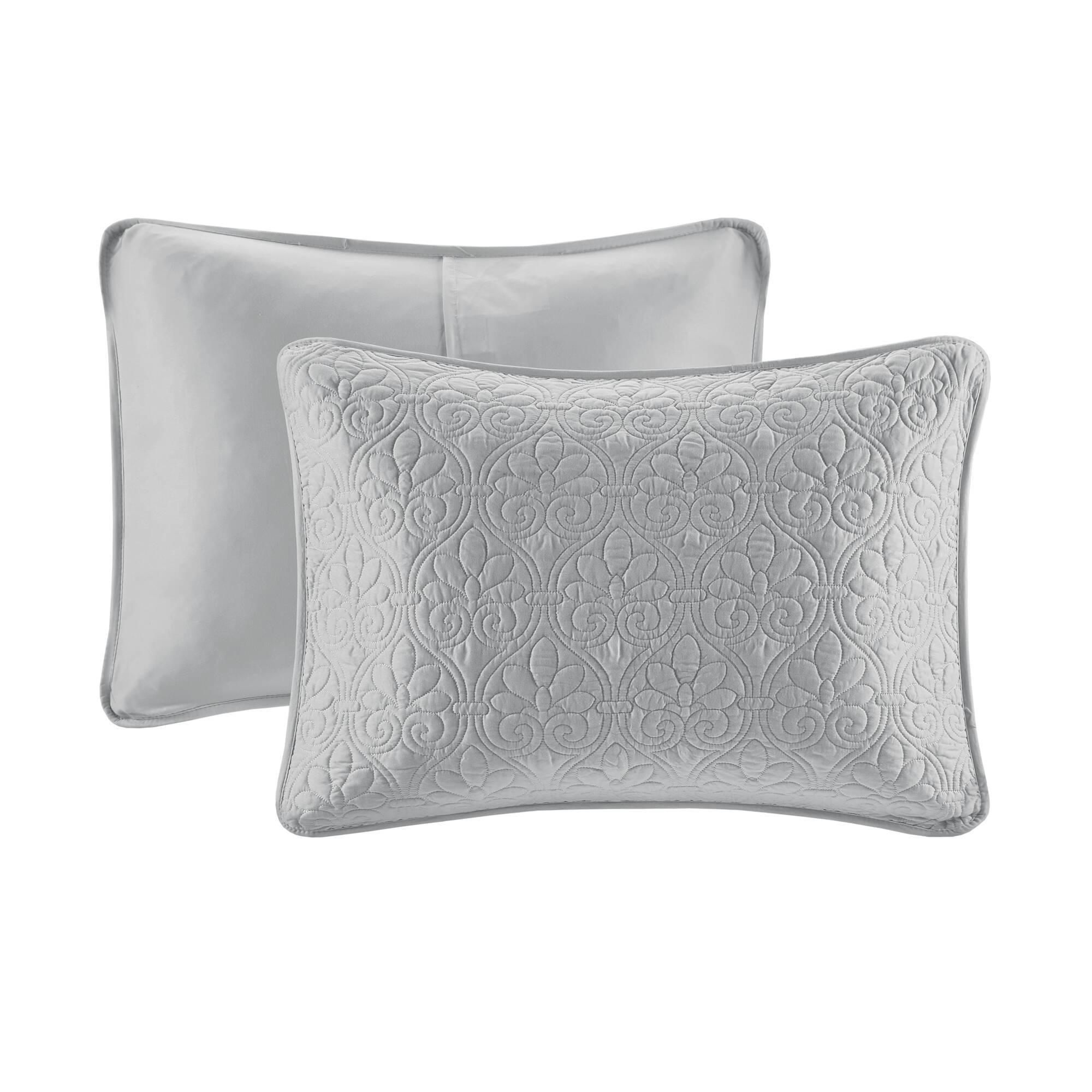 Quebec - Twin Reversible Coverlet Set - Gray