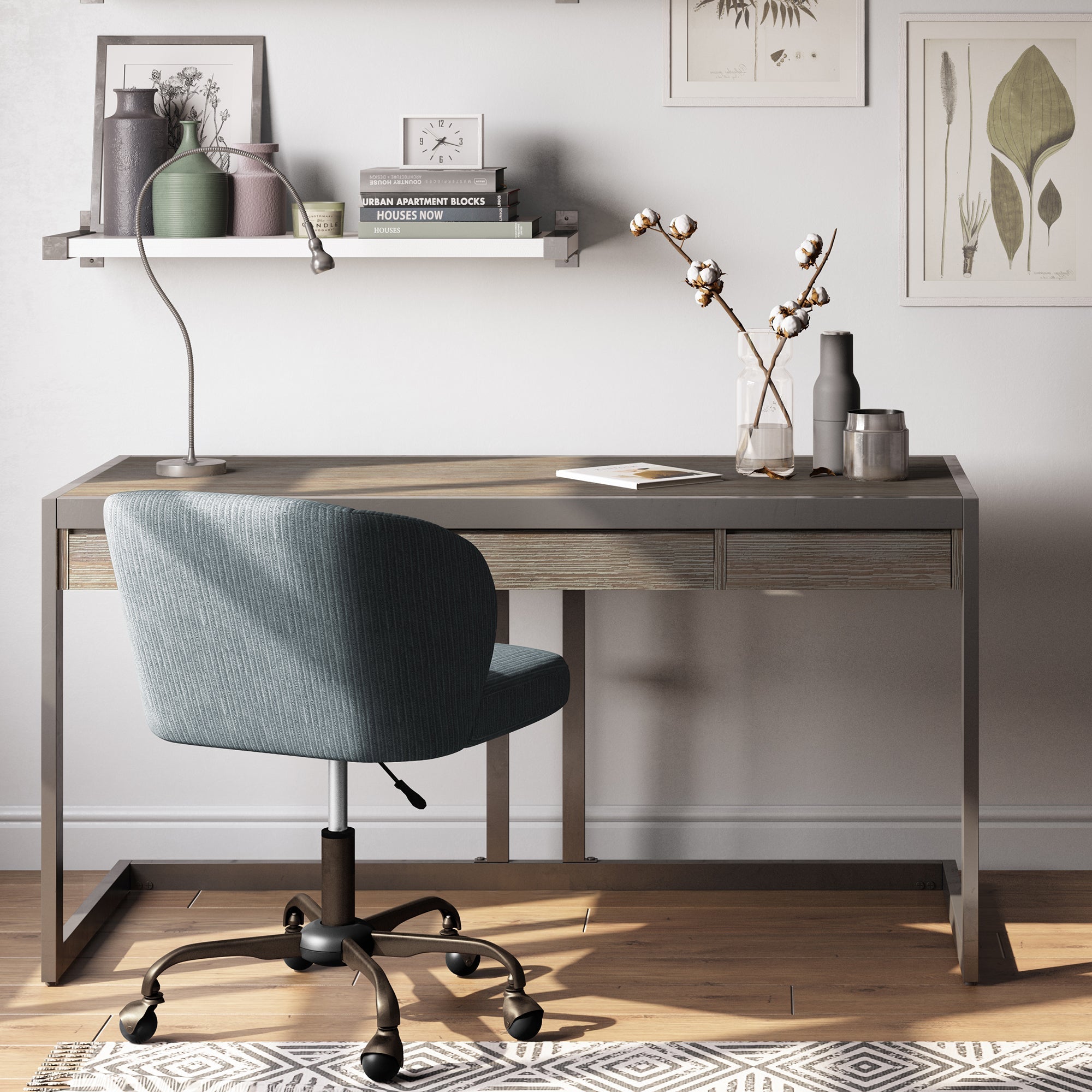 Erina - Desk - Distressed Grey