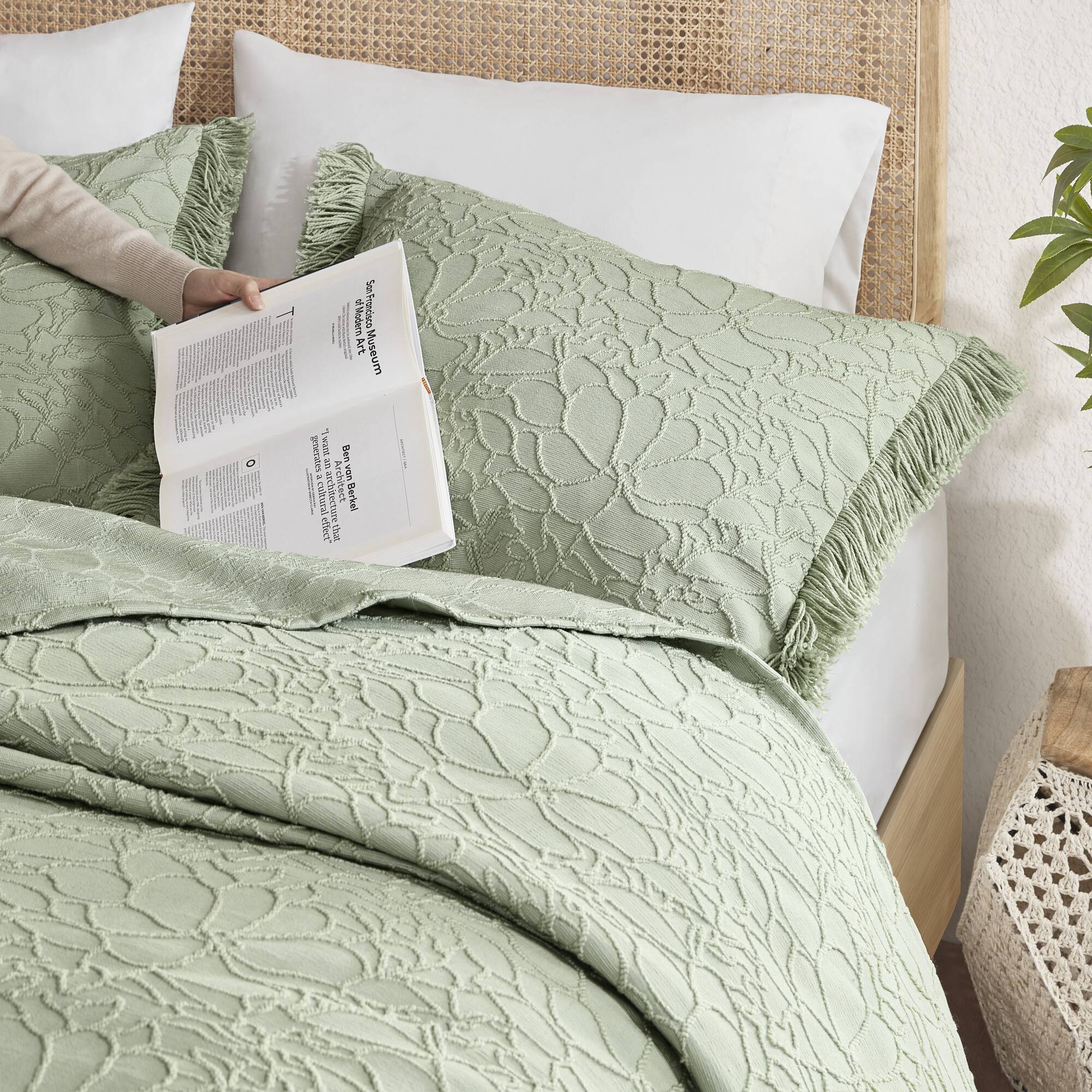 Willow - 3 Piece King Bedspread Set - Sage