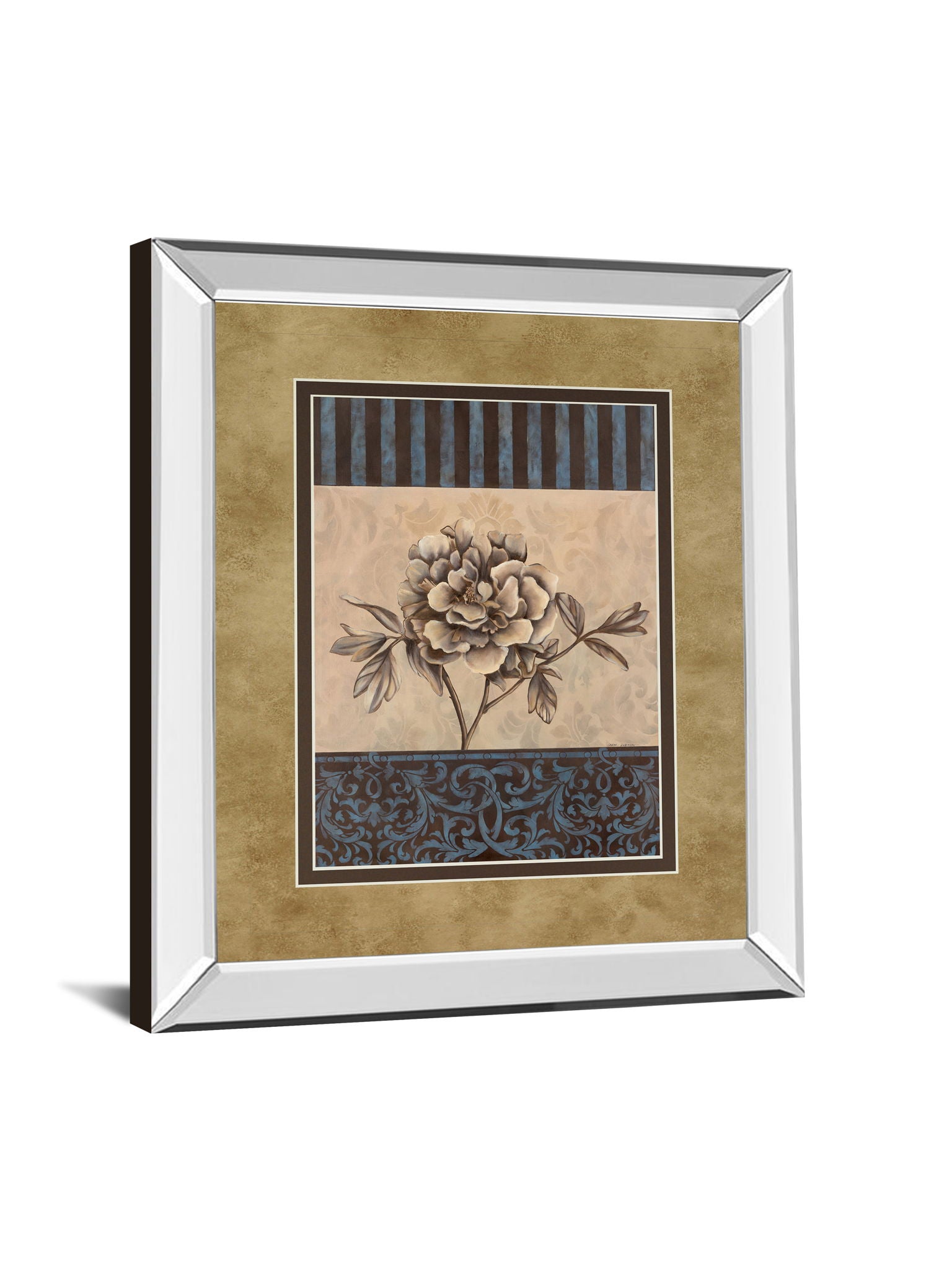 Rose Refined I By Carol Robinson - Mirror Framed Print Wall Art - Light Brown