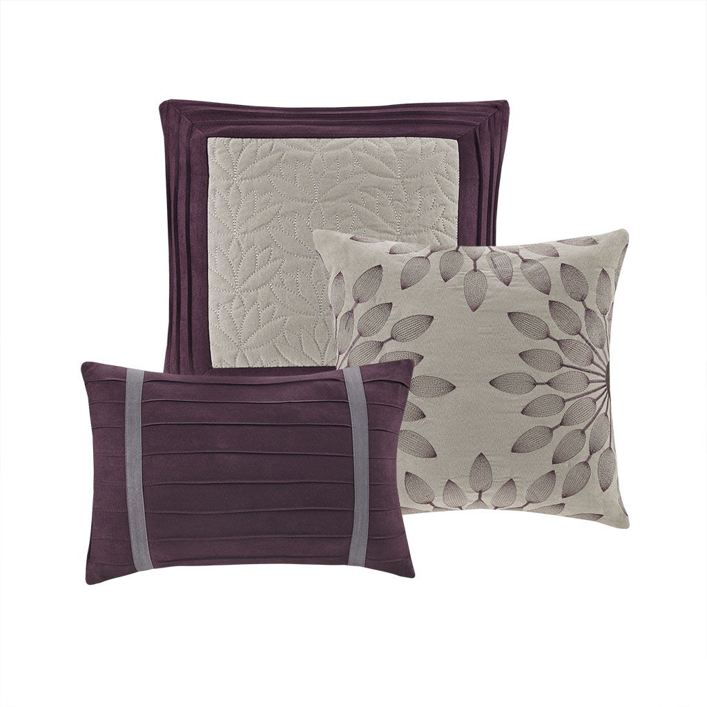 Palmer - King Piece Comforter (Set of 7) - Purple