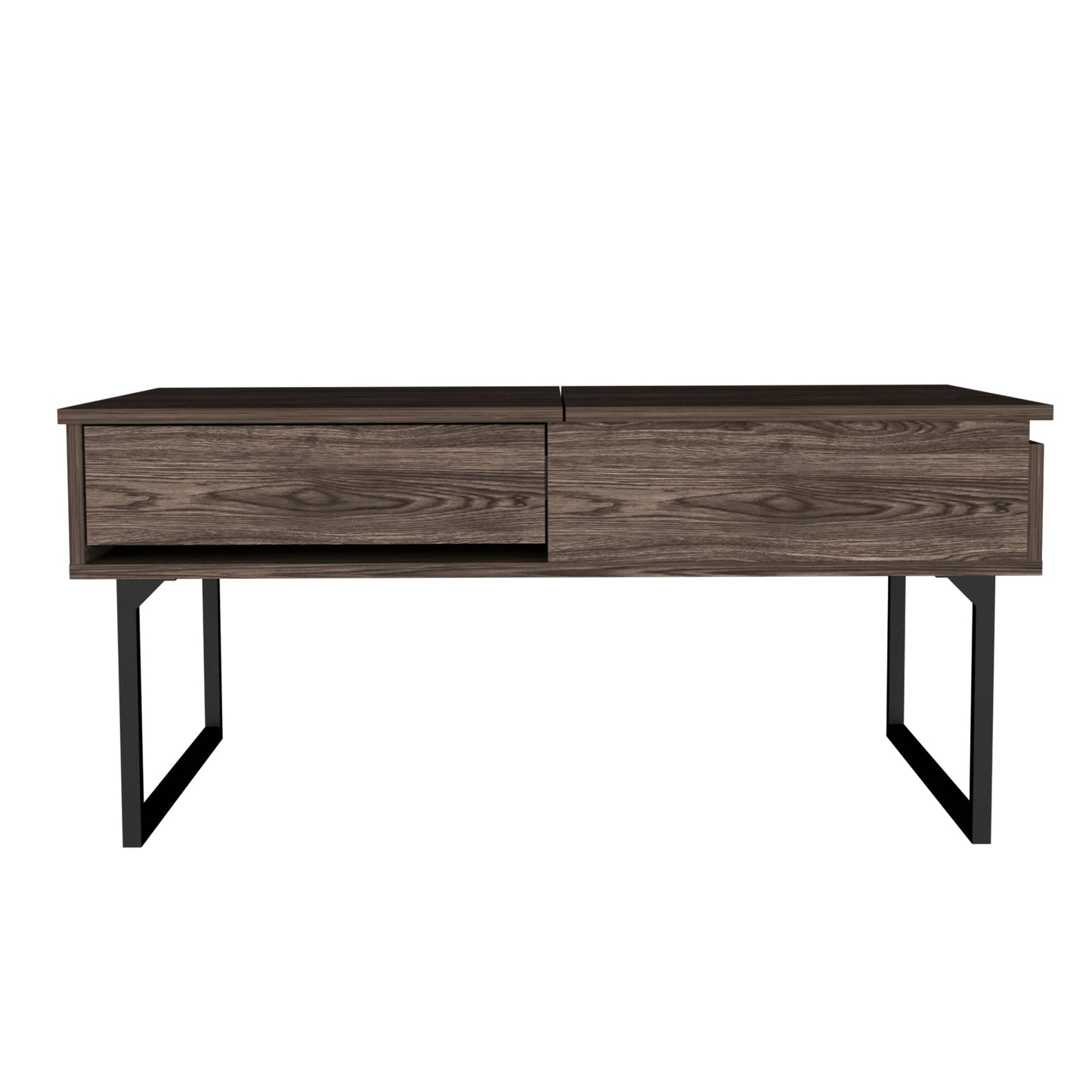 Luxor Lift Top Coffee Table With Drawer -Dark Walnut