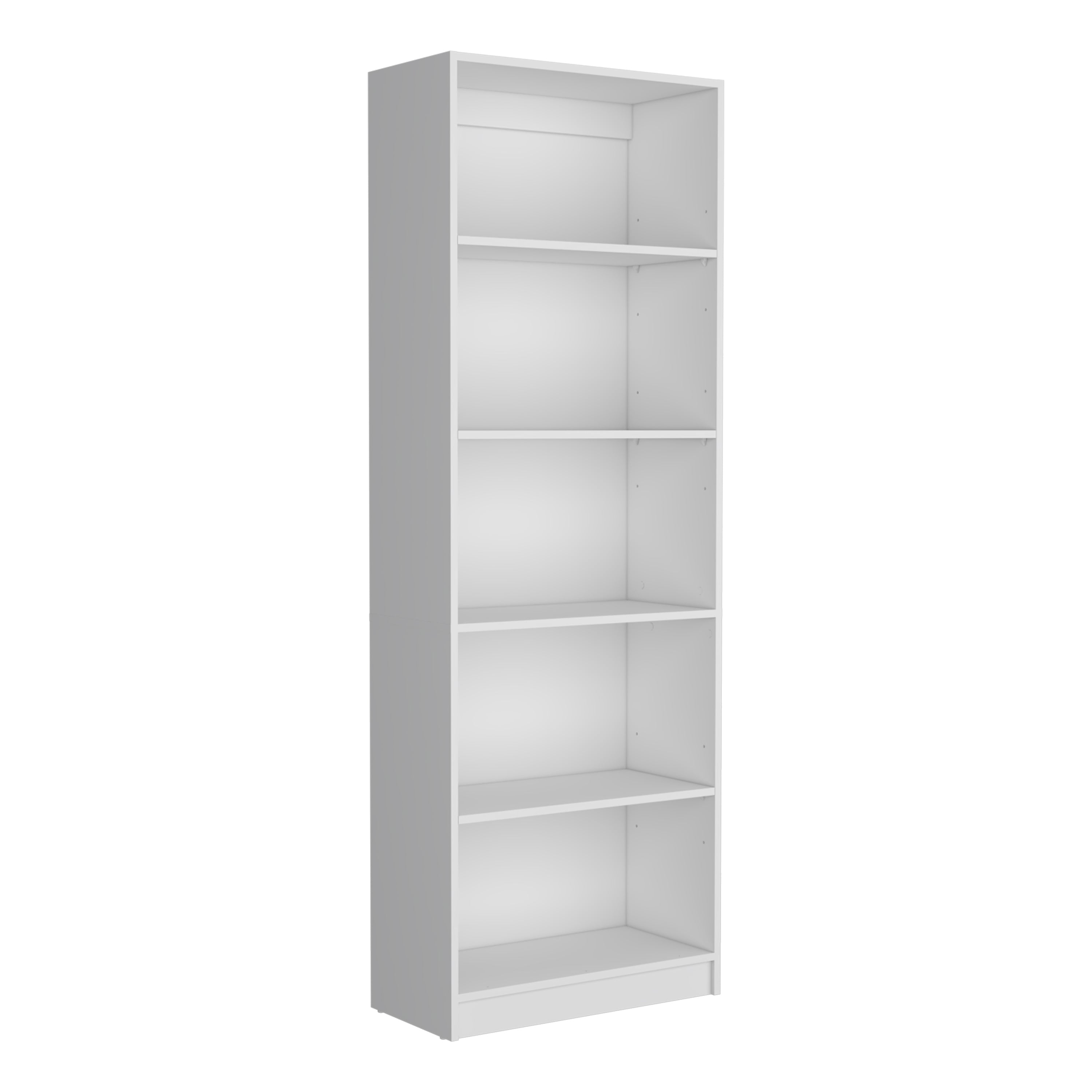 DEPOT E-SHOP Vinton 4-Tier Bookcase with Modern Storage for Books and Decor, White