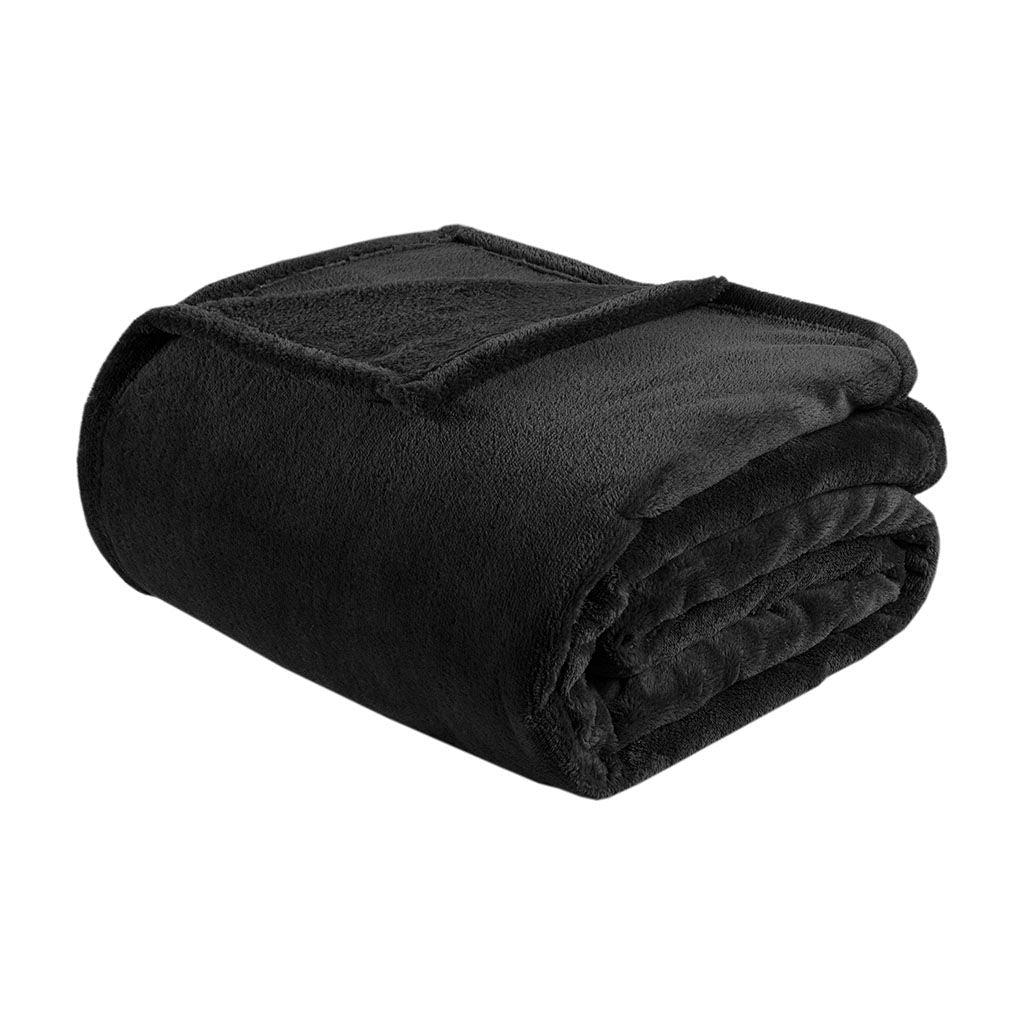 Microlight Plush - Oversized Blanket - Black