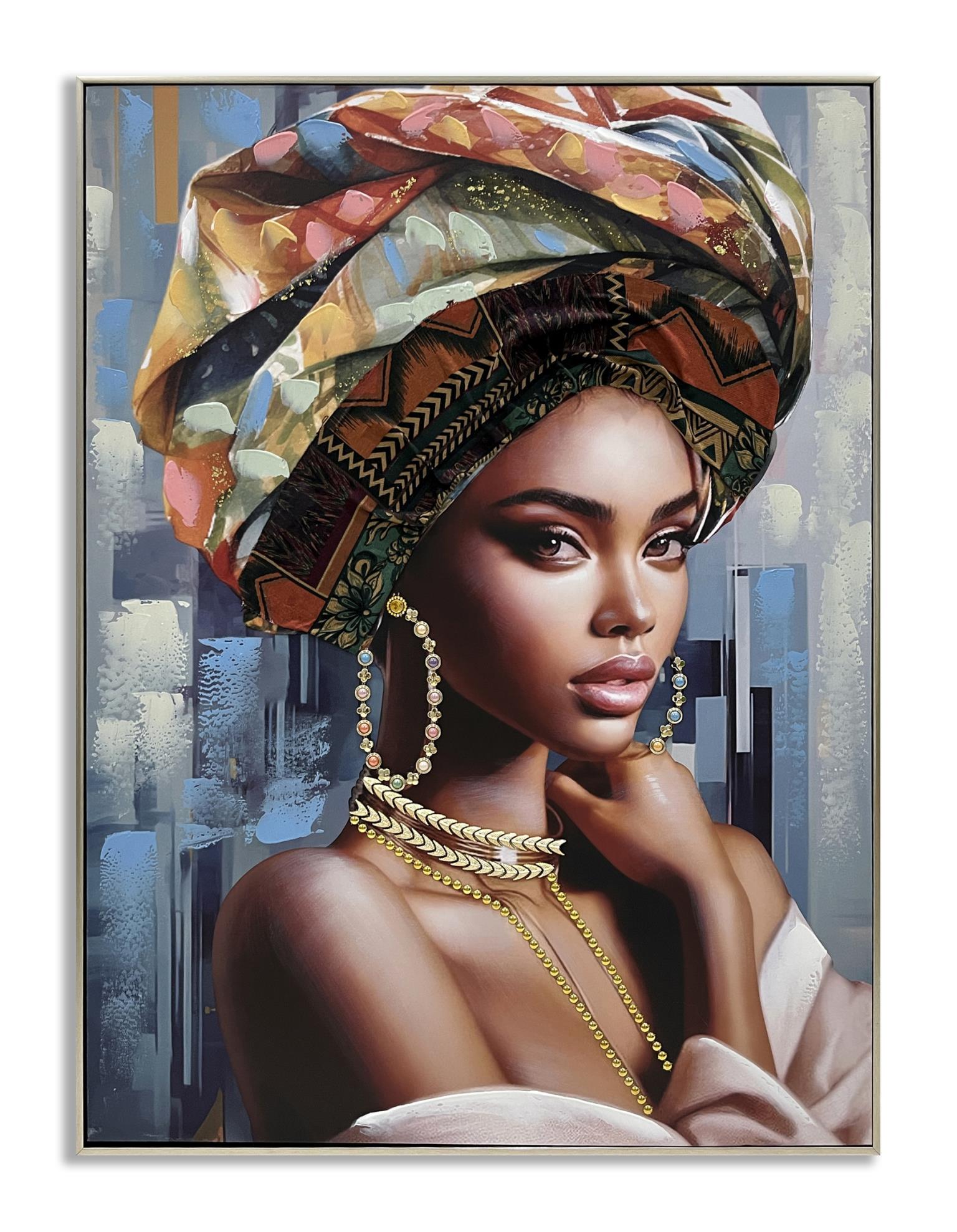 Radiant Muse - 40" x 30" Framed Wall Art - Blue