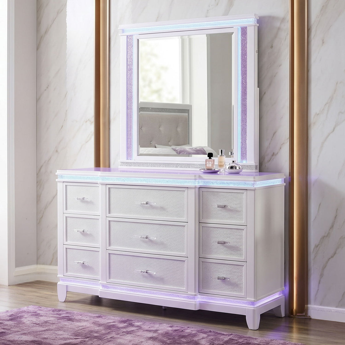 9 Drawer Dresser - White