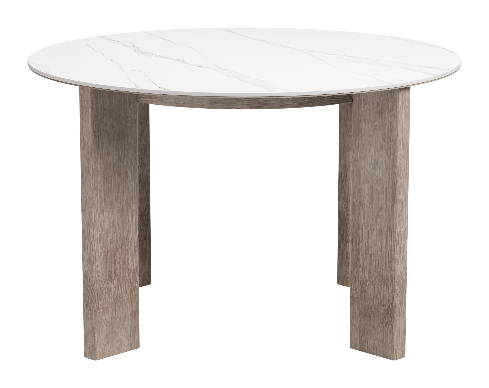Oceanveil - Round Dining Table - White / Light Brown