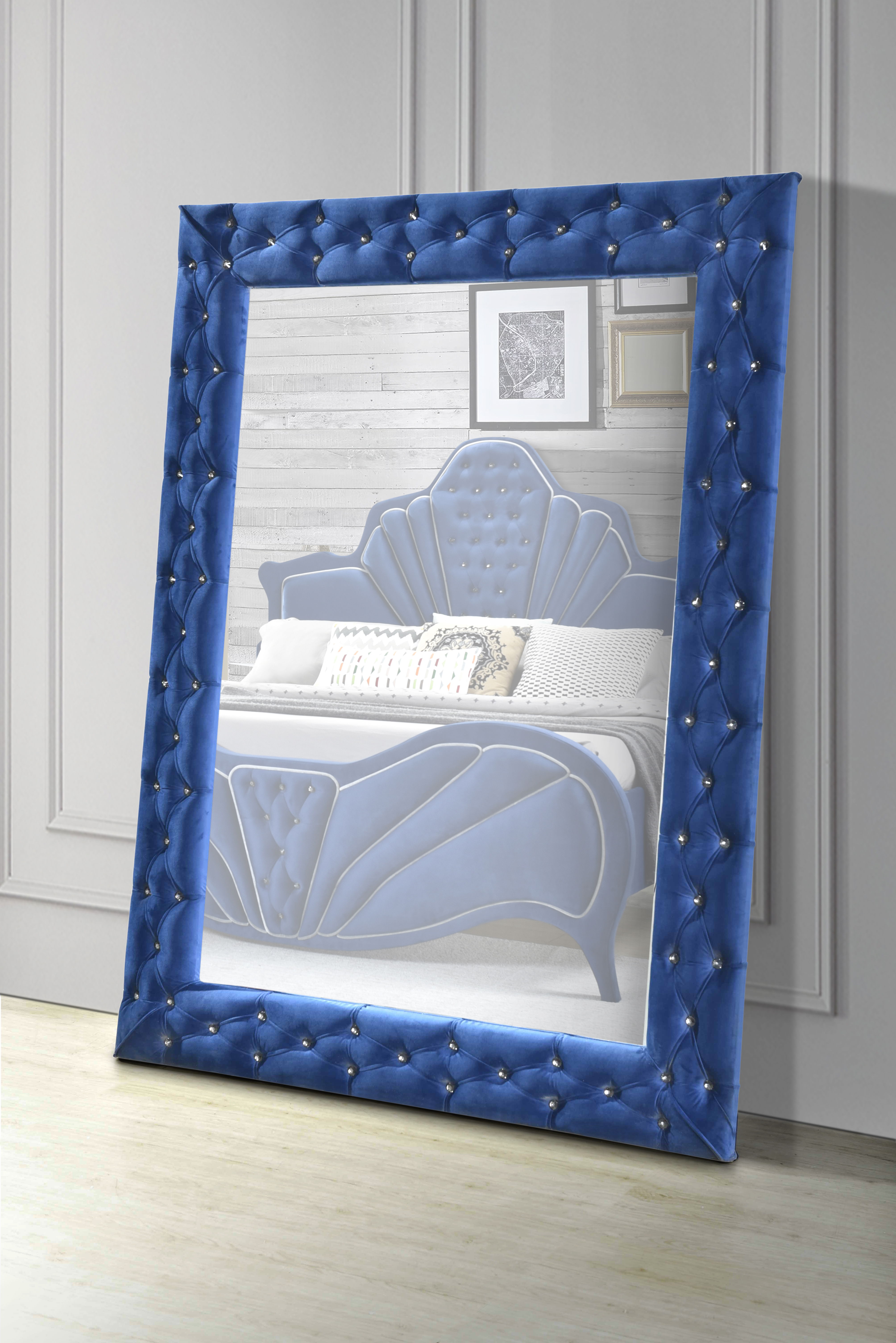 Dante - Velvet Floor Mirror - Blue