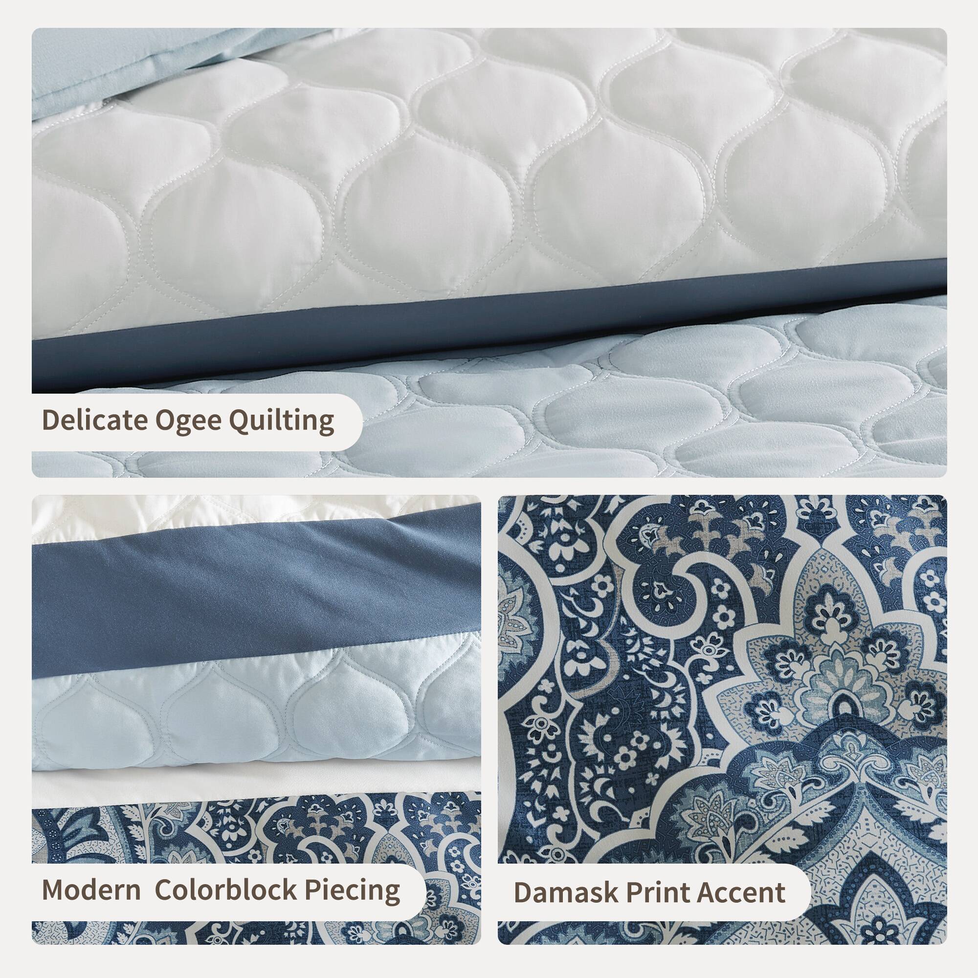 Shawnee - California King 8 Piece Comforter Set - Blue