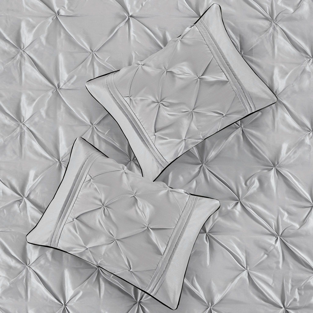 Laurel - 7 Piece Tufted Comforter Set - Gray