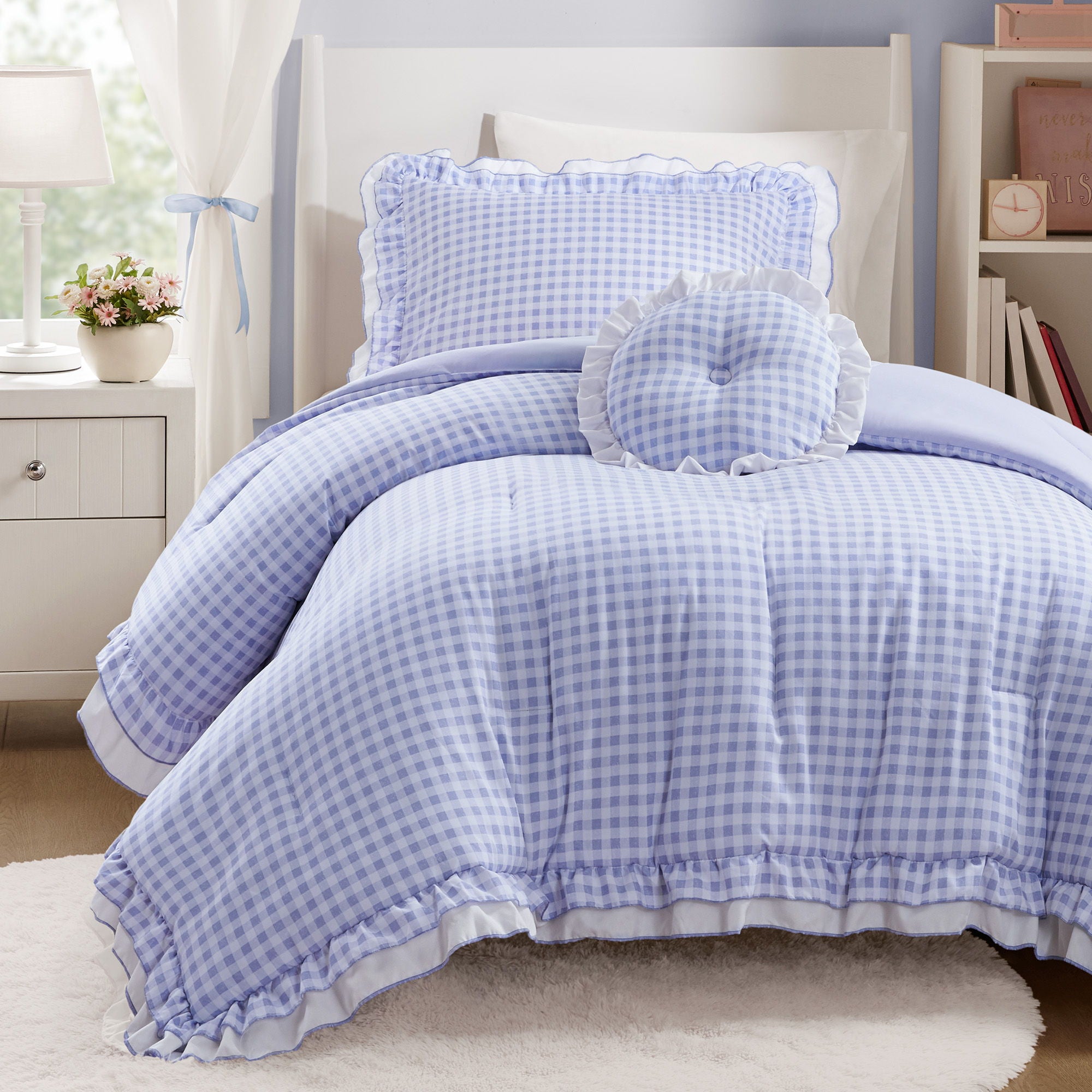 Rowena - Twin Comforter Set - Blue