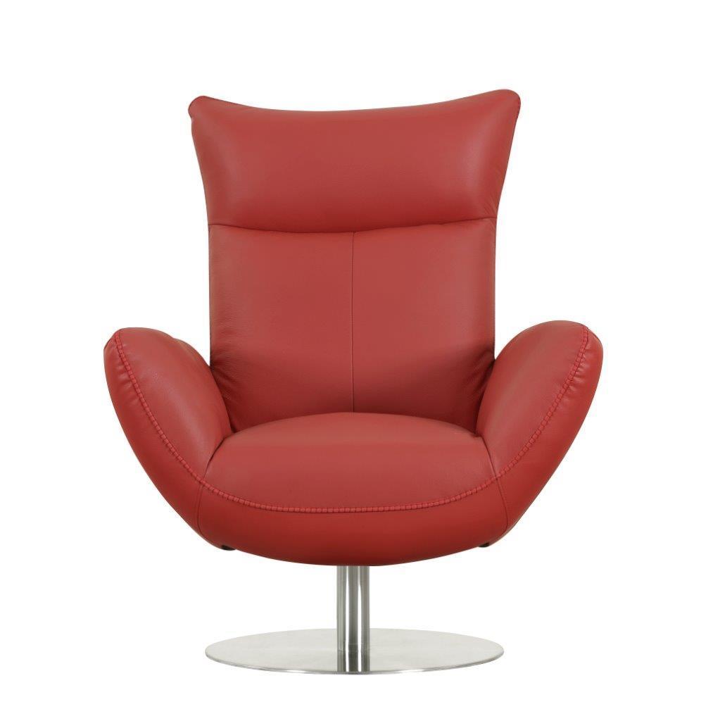 Global United Modern Genuine Italian Leather Upholstered Chair