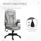 6 Point Vibration Massage Office Chair with Heat, High Back Executive Office Chair with Padded Armrests, Velvet Reclining Computer Chair, Gray