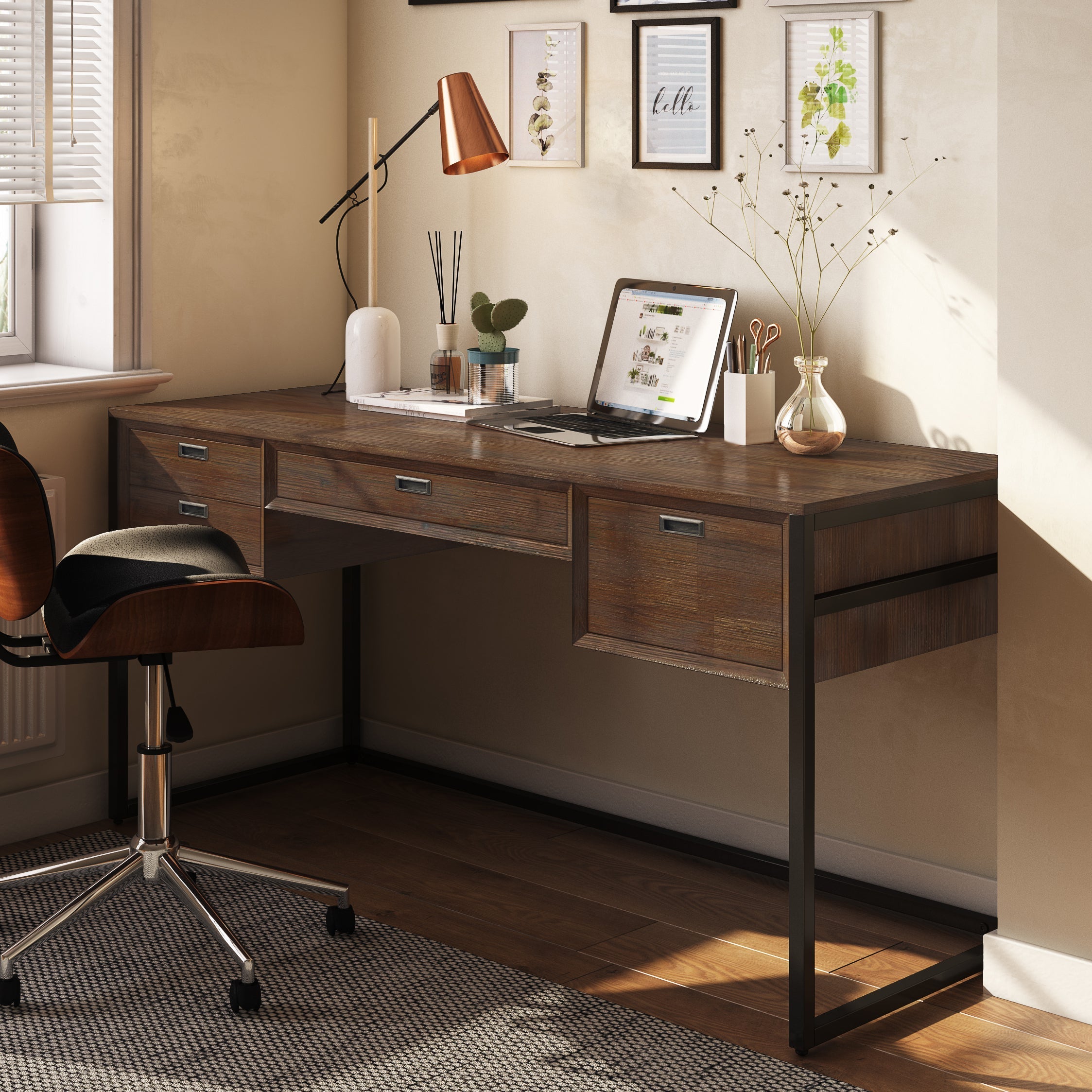 Richmond - Desk - Rustic Natural Aged Brown