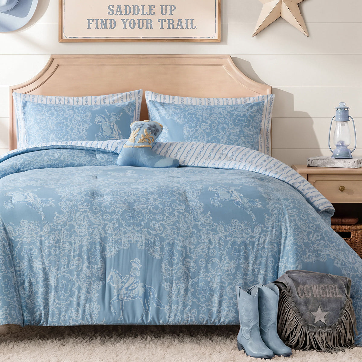 Jesse - Twin Long Comforter Set - Blue