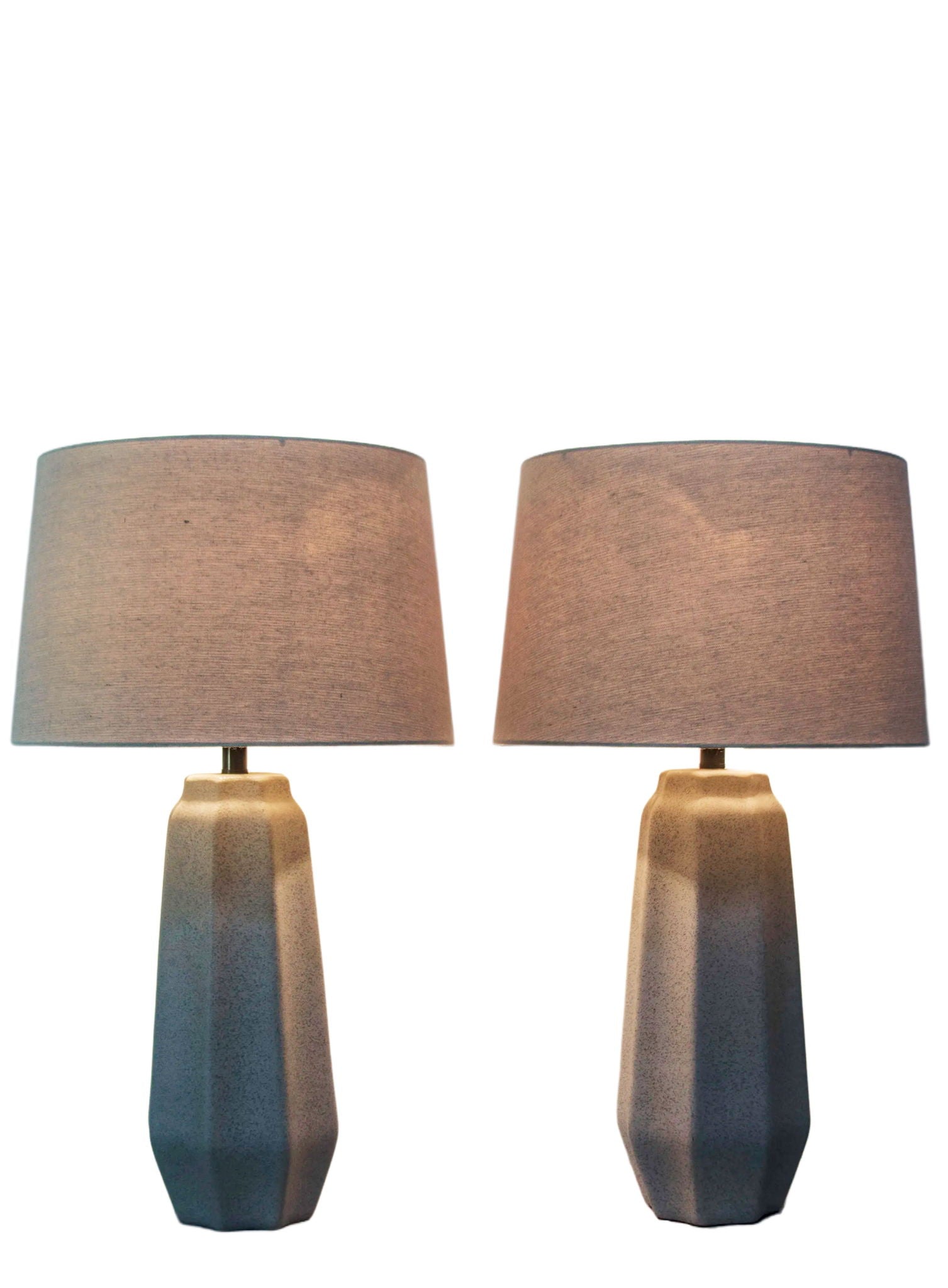 Speckled Stone Ceramic Table Lamp (Set of 2) - Speckled Soft Stone