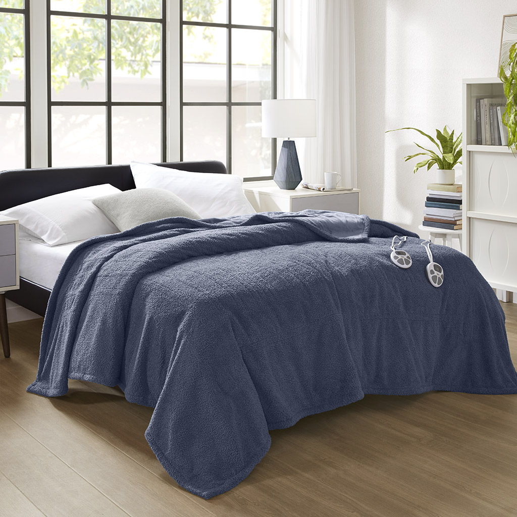 Dream Soft Heated - King Blanket - Navy