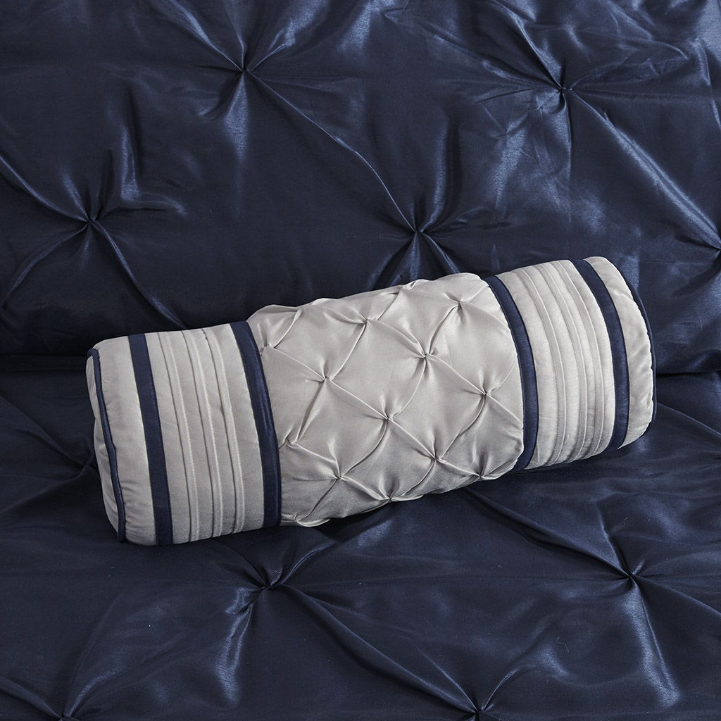 Laurel - California King 7 Piece Tufted Comforter Set - Navy