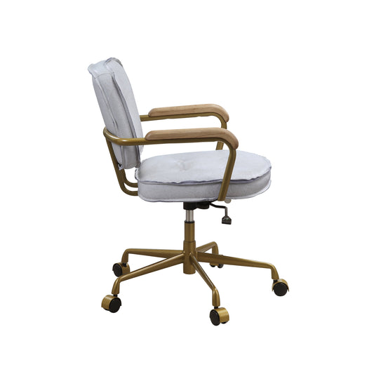 ACME Siecross Office Chair in Vintage White Top Grain Leather 93172