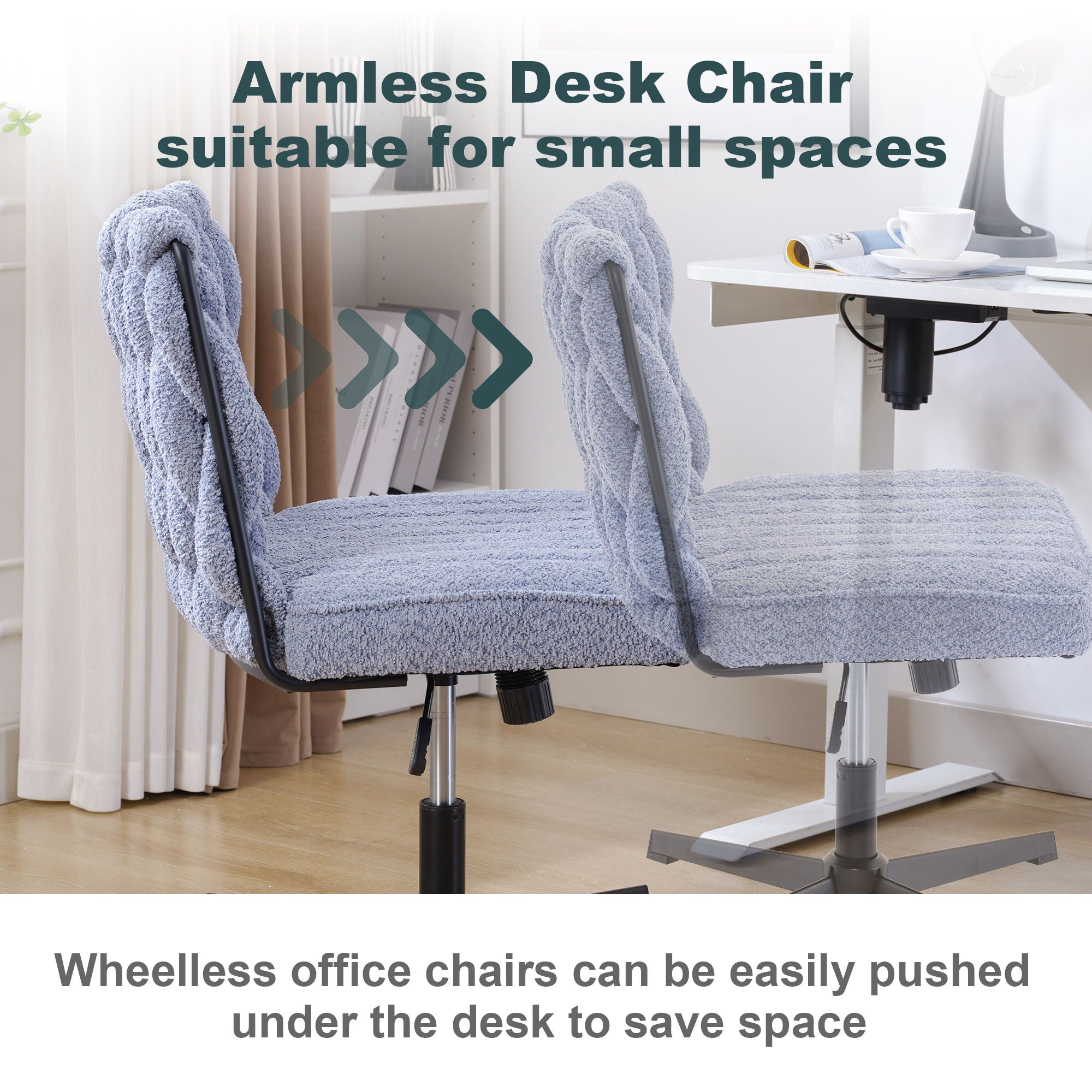 Armless Office Desk Chair No Wheels